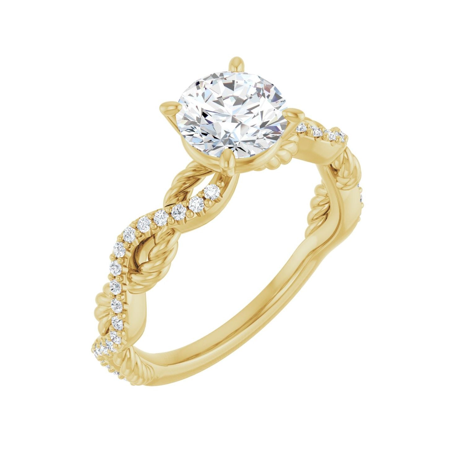 Dorinda — Round center, yellow gold