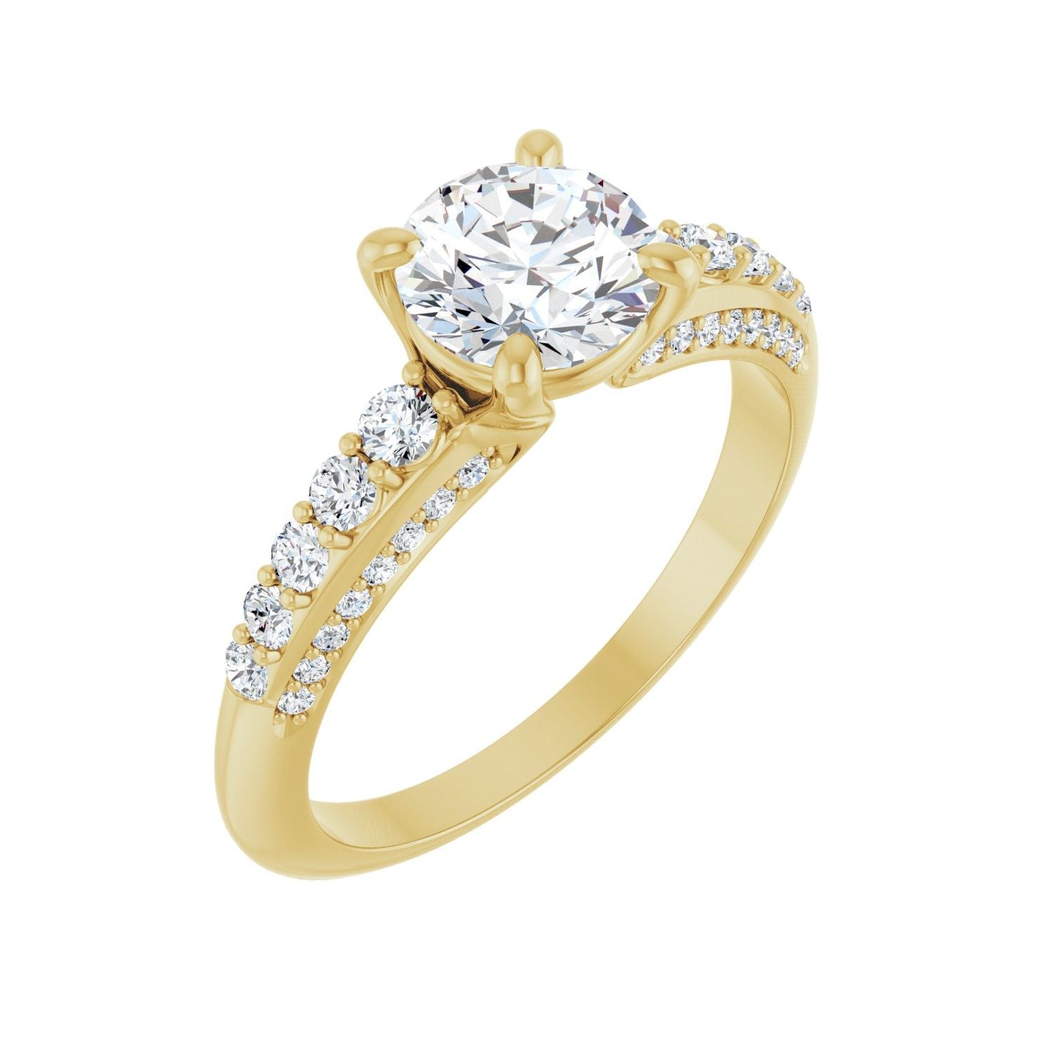 Eliane — Round center, yellow gold