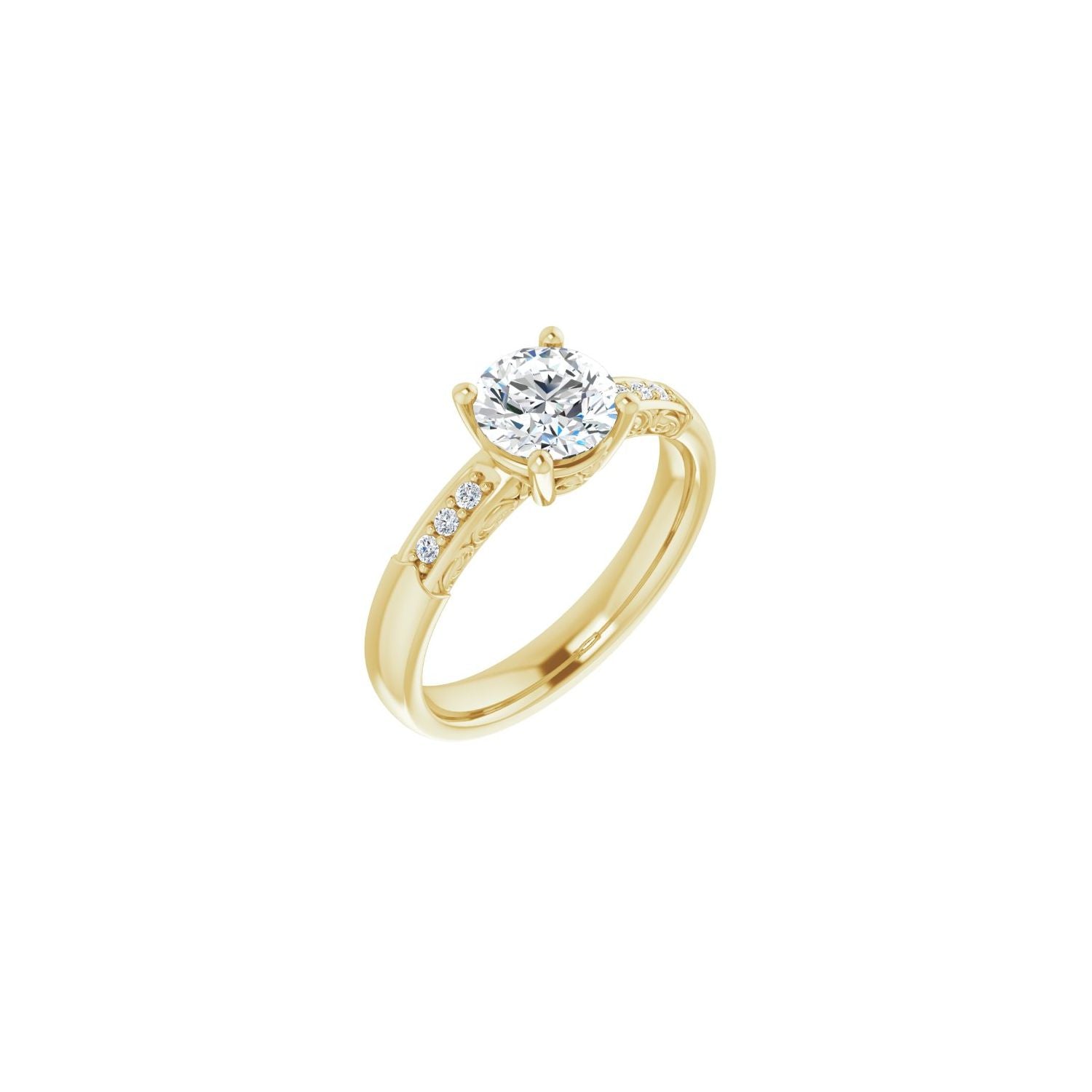 Eloisa — Round center, yellow gold