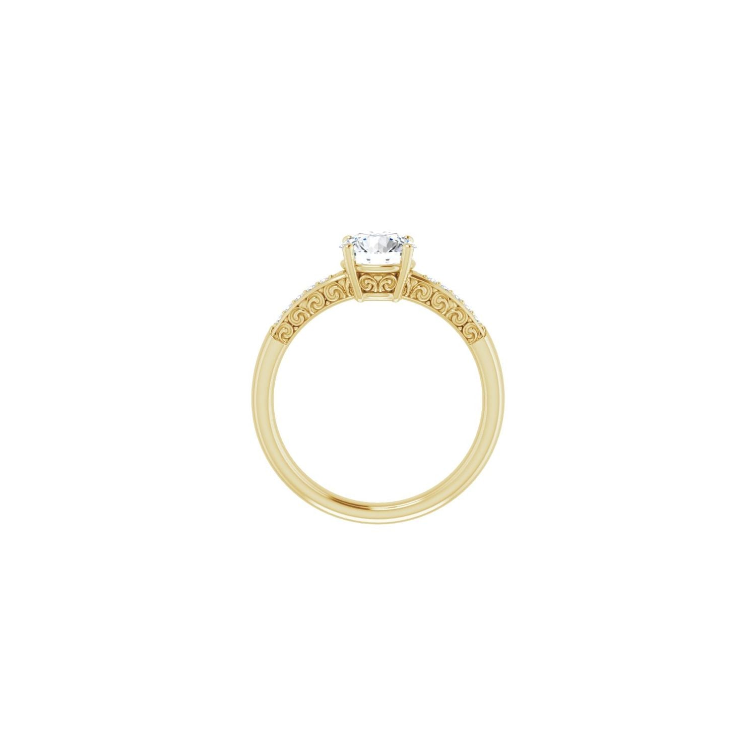 Elvina — Round center, yellow gold