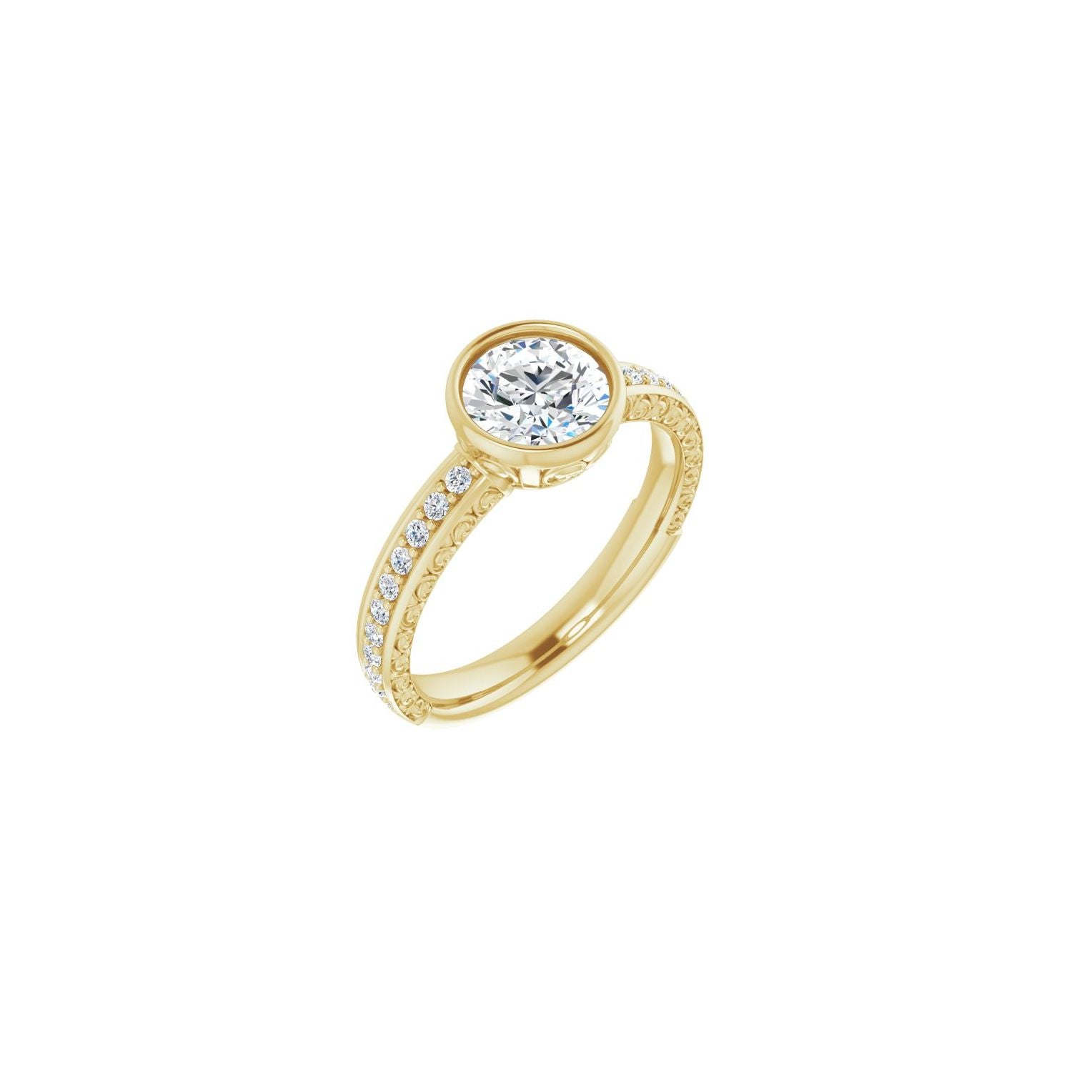 Emberly — Round center, yellow gold