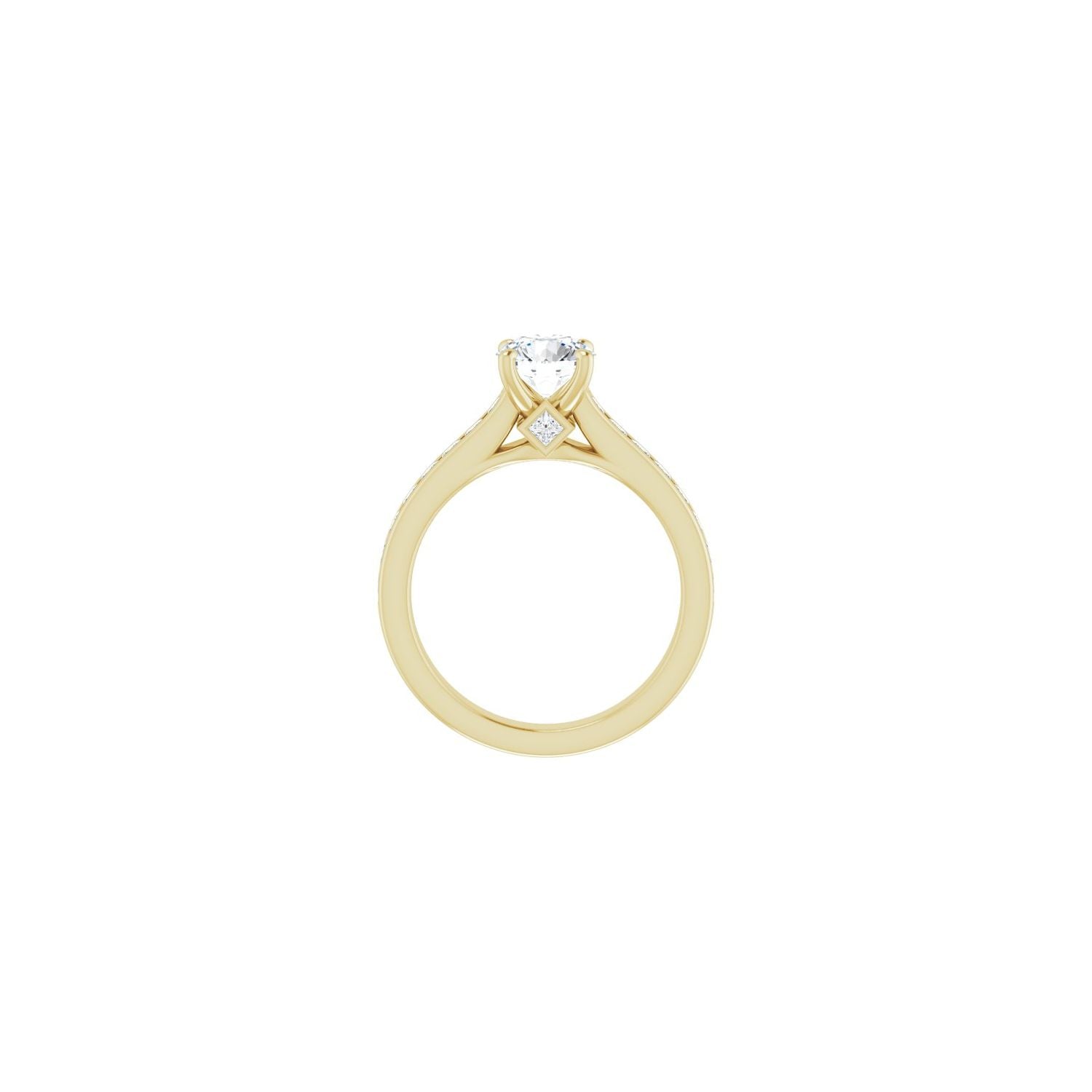 Esmae — Round center, yellow gold