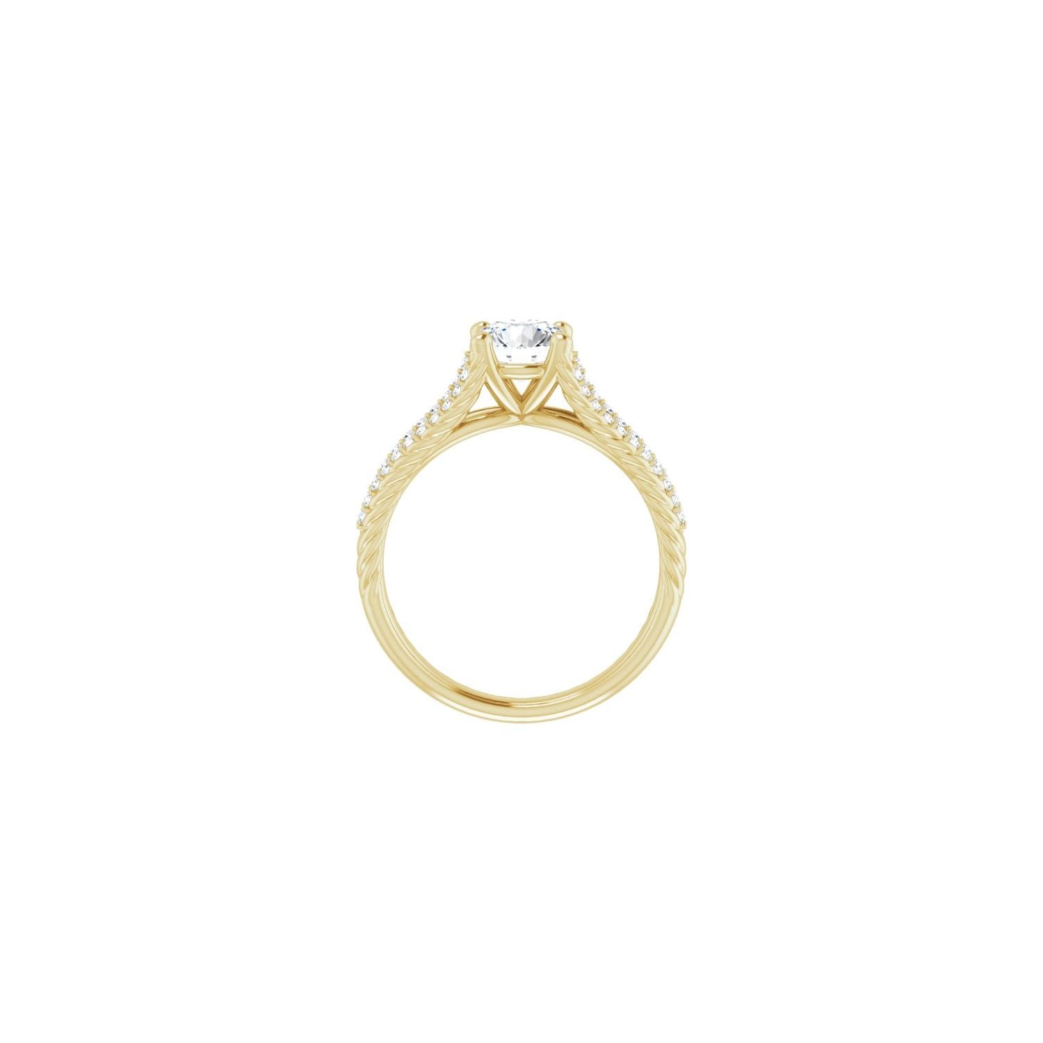 Fabiola — Round center, yellow gold