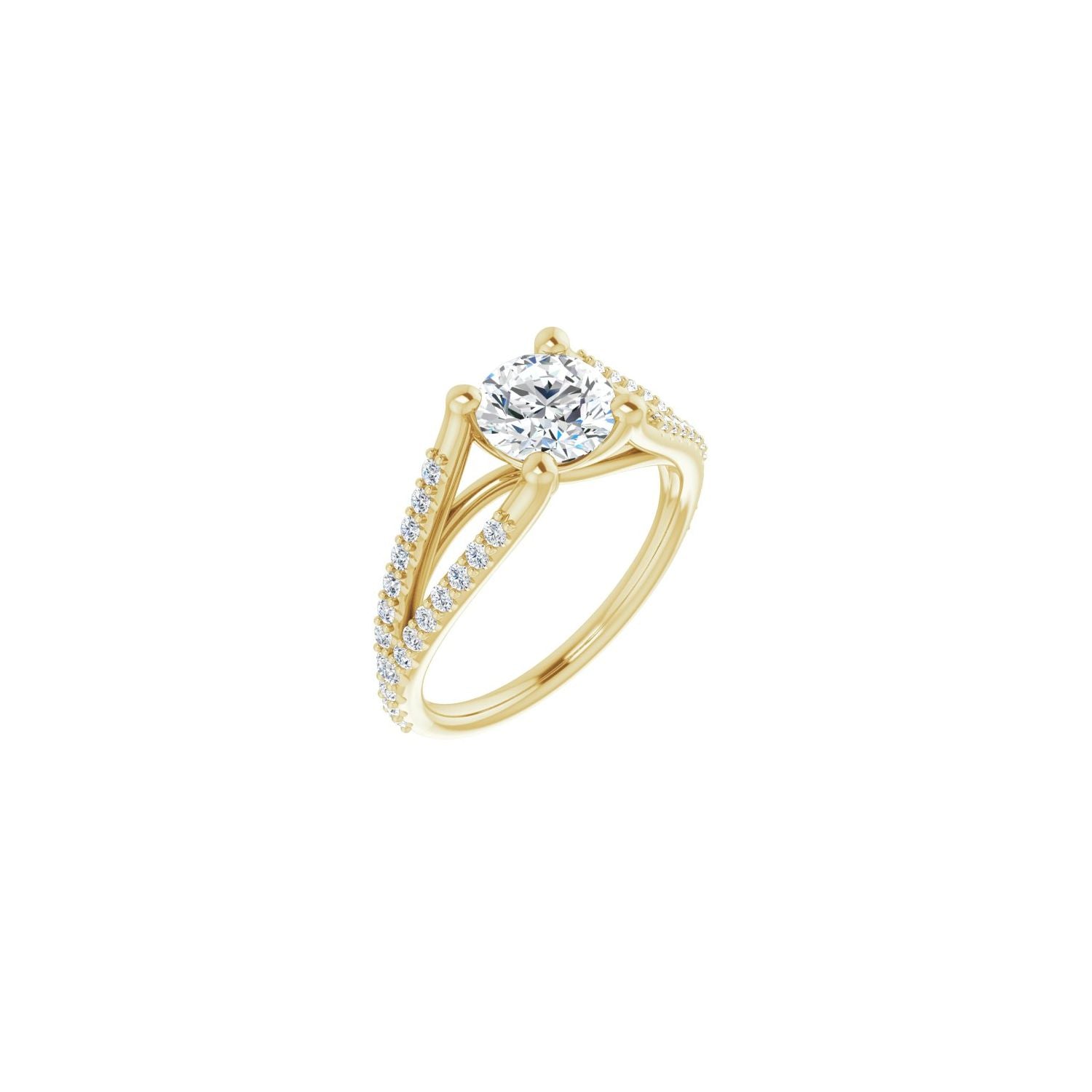 Fidelia — Round center, yellow gold