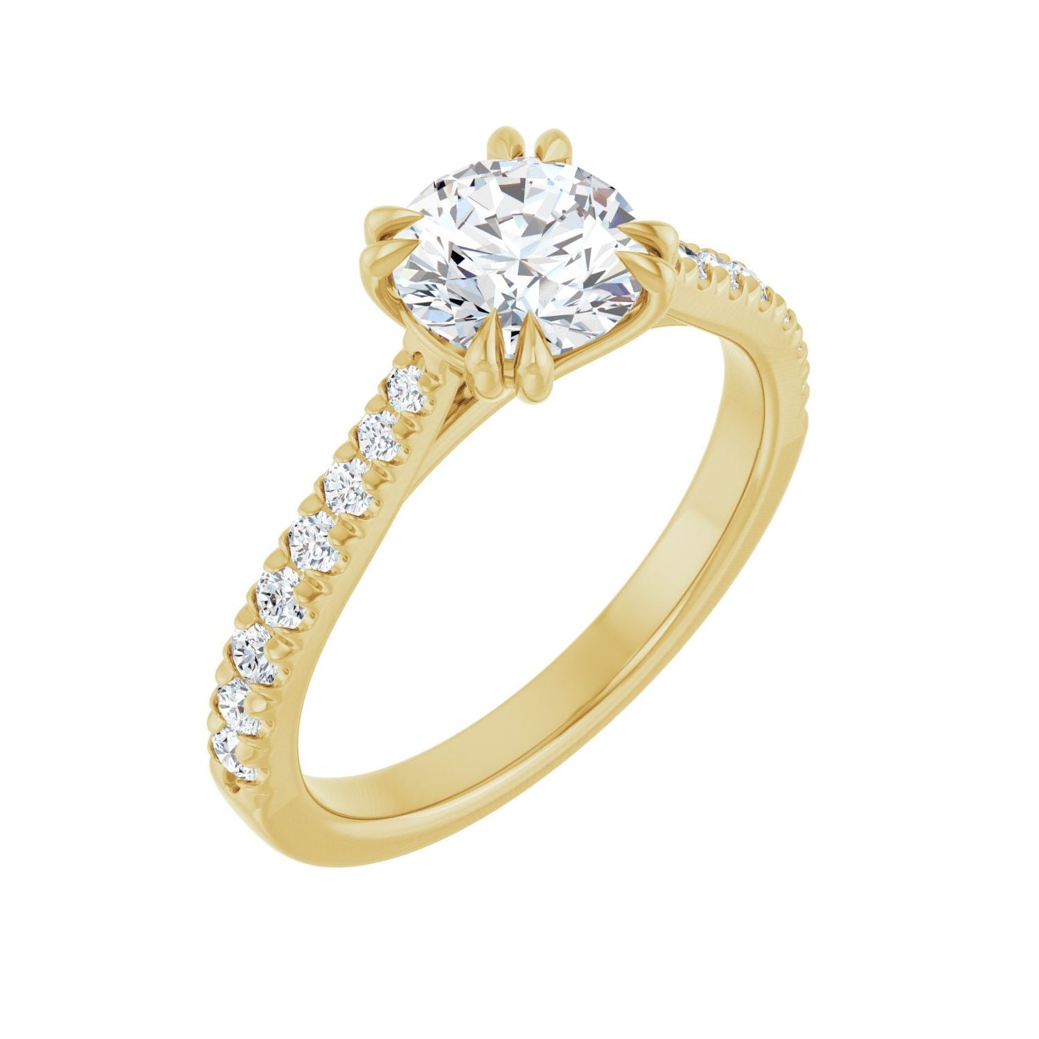 Floriane — Round center, yellow gold