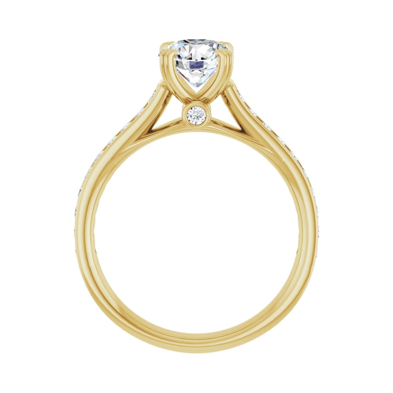Inessa — Round center, yellow gold