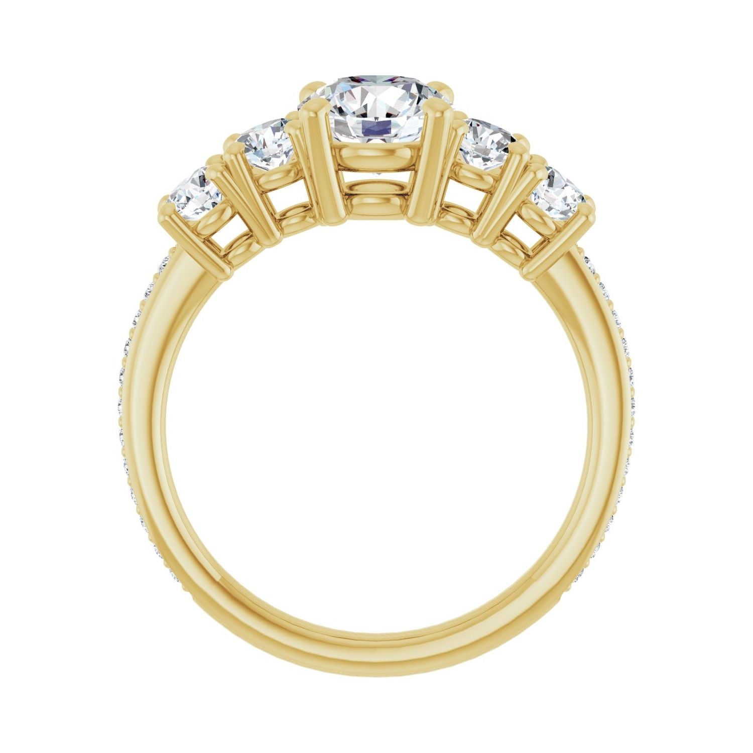 Isaura — Round center, yellow gold