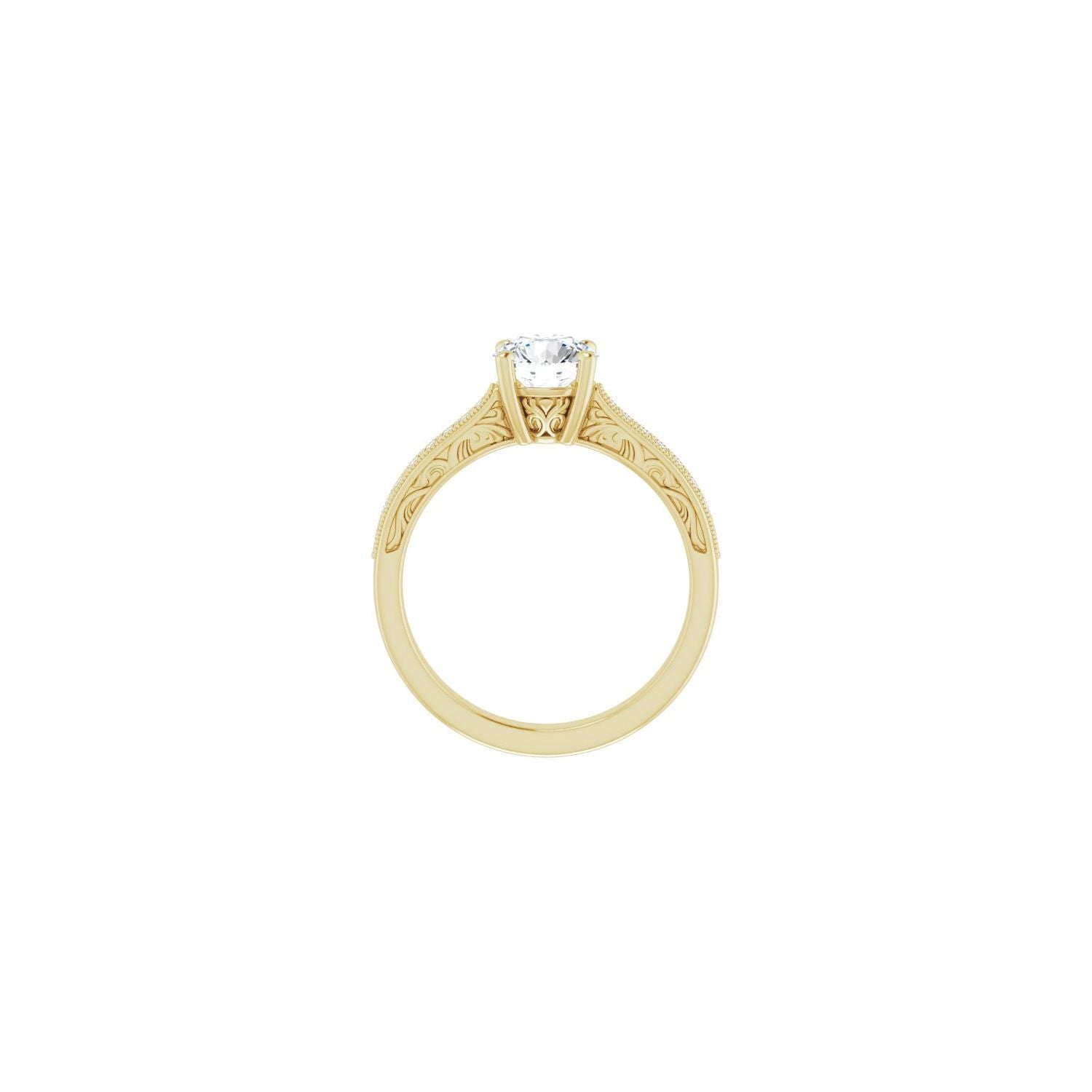 Junia — Round center, yellow gold