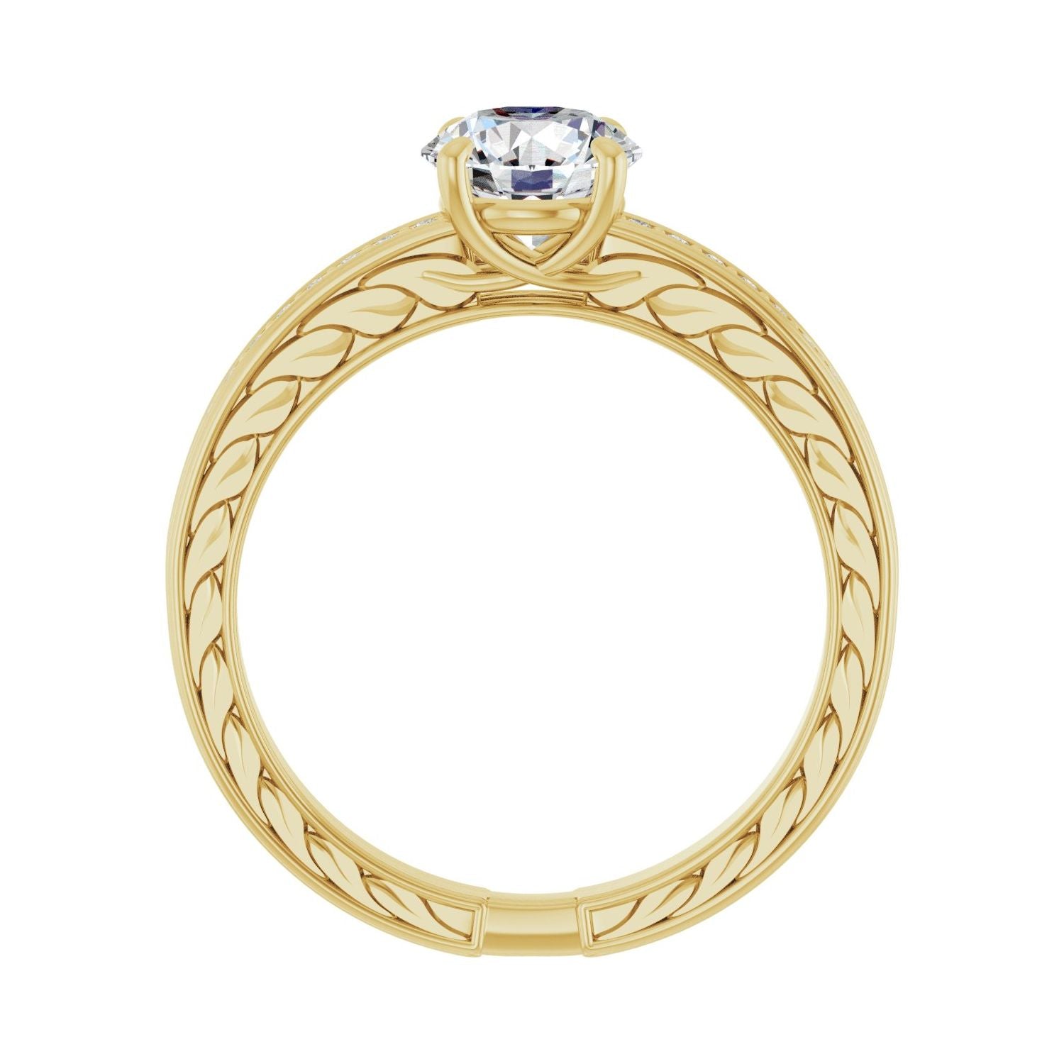 Laelia — Round center, yellow gold