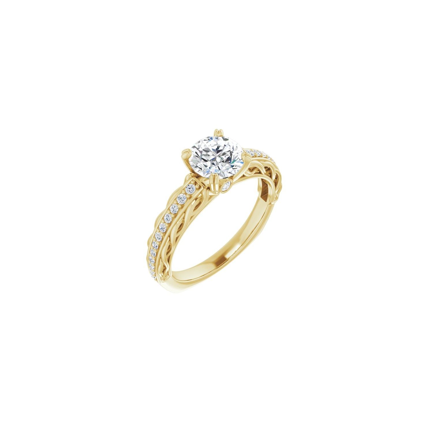 Laurentia — Round center, yellow gold