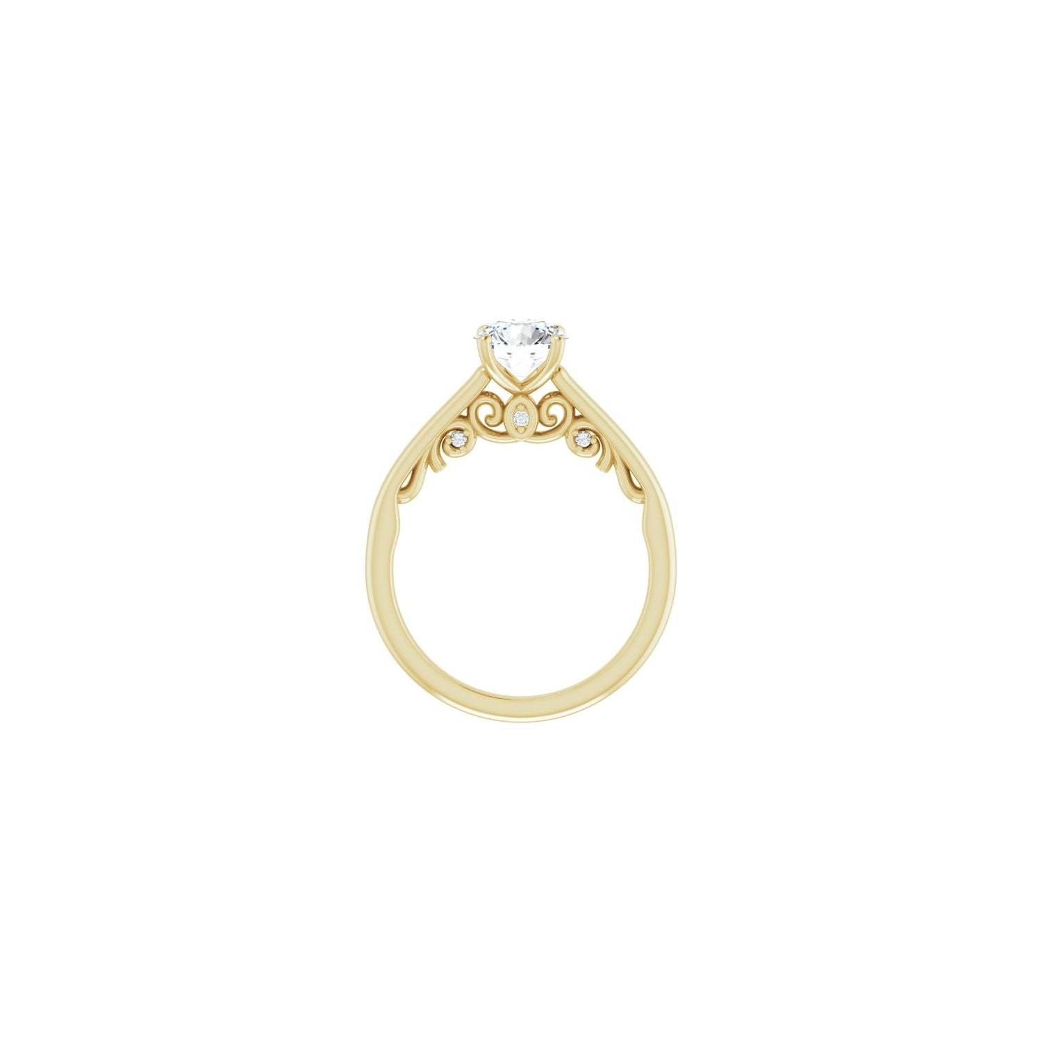 Laurine — Round center, yellow gold