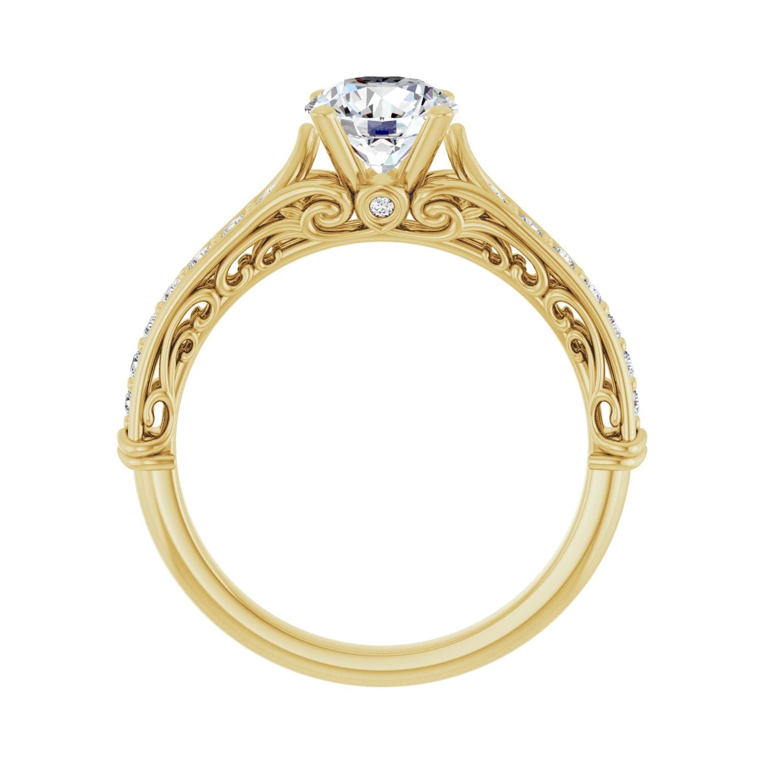 Leandra — Round center, yellow gold