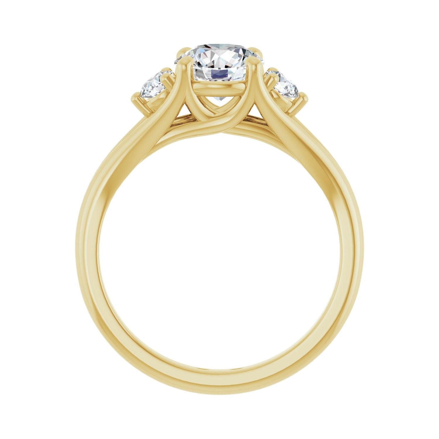 Leonella — Round center, yellow gold