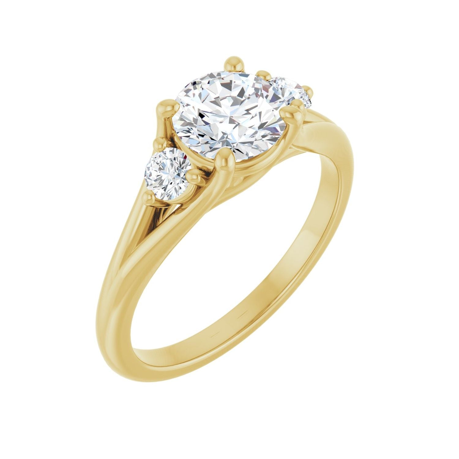 Leonella — Round center, yellow gold