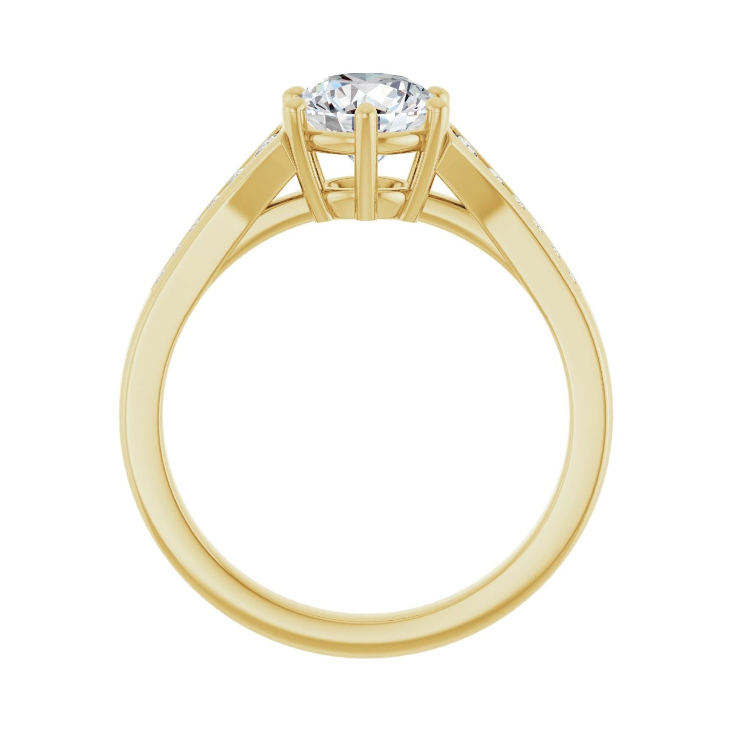 Liane — Round center, yellow gold
