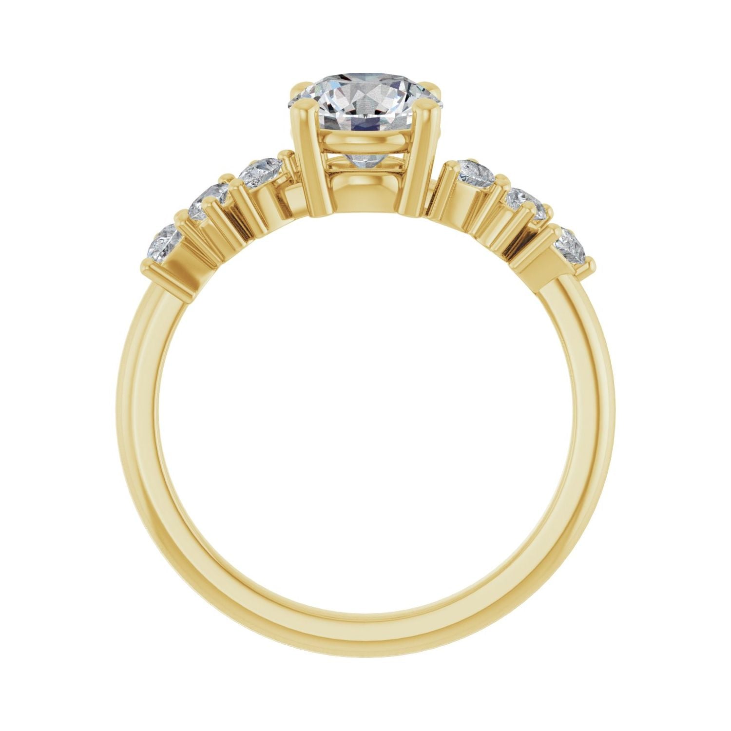 Liviana — Round center, yellow gold