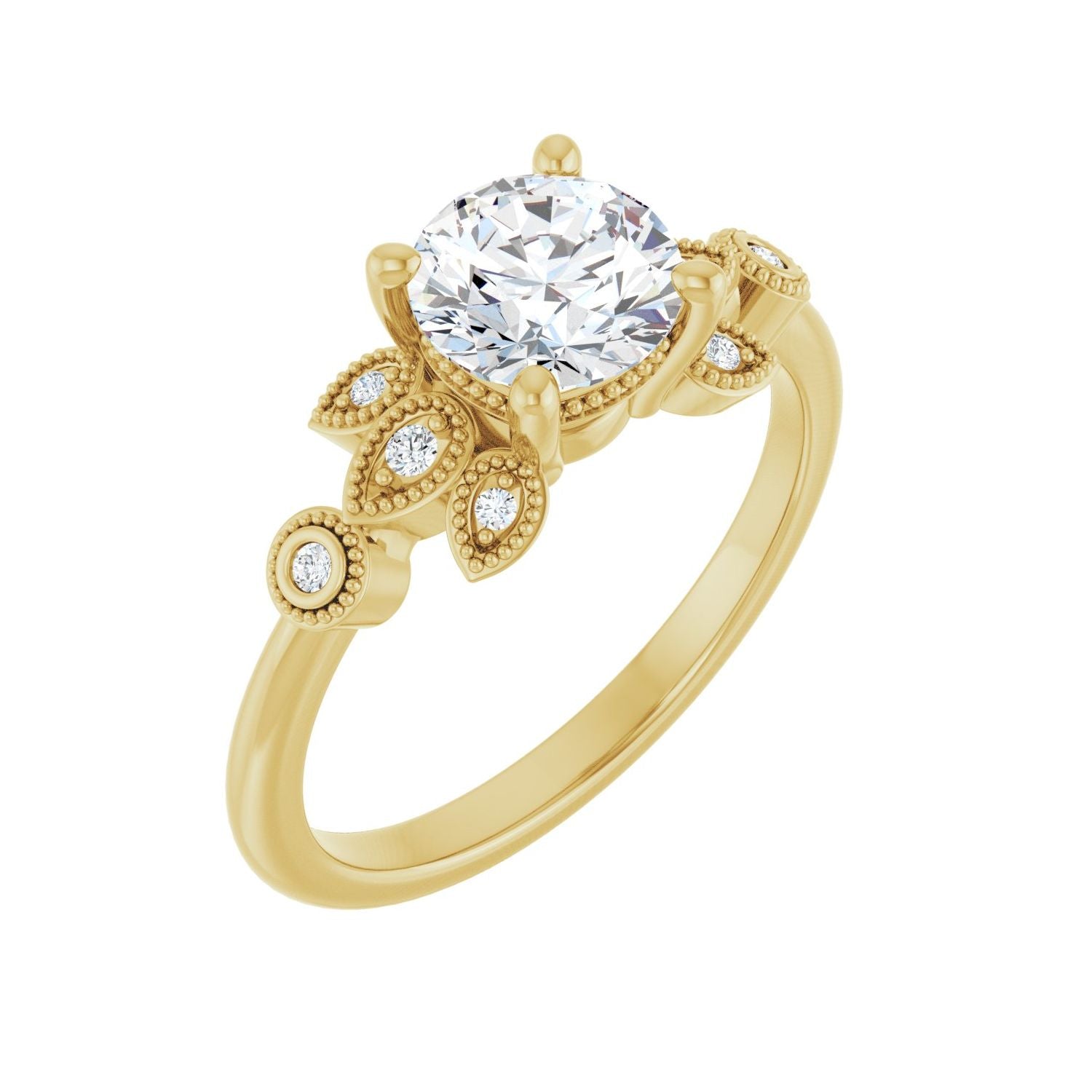 Maxima — Round center, yellow gold