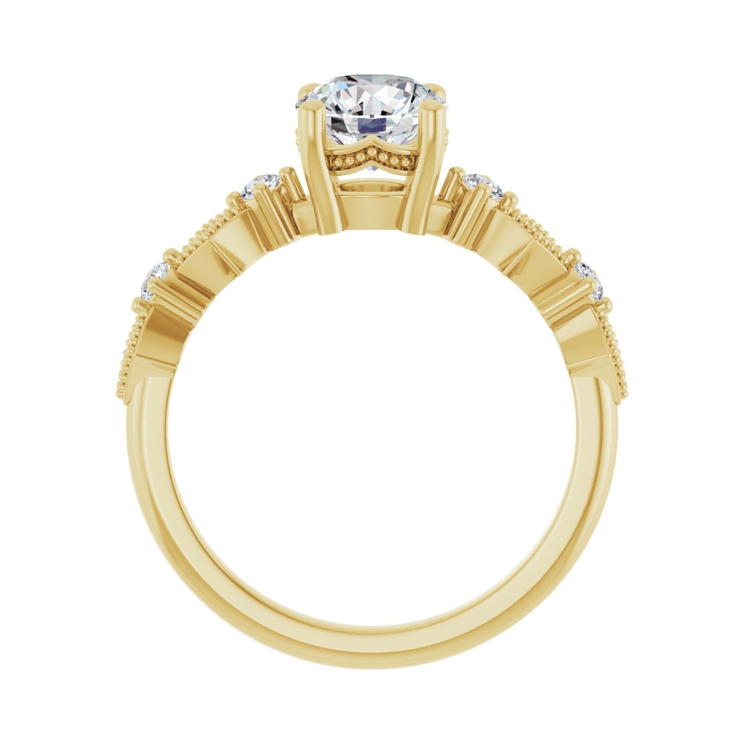 Nanette — Round center, yellow gold