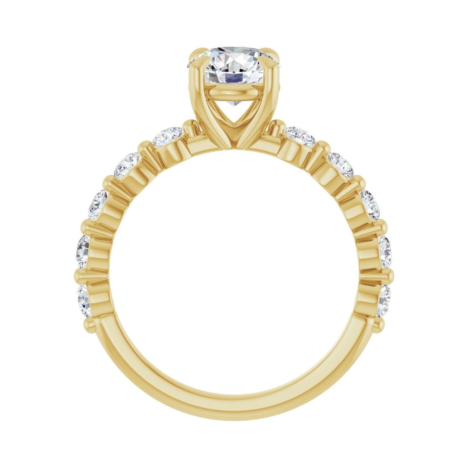 Natalya — Round center, yellow gold