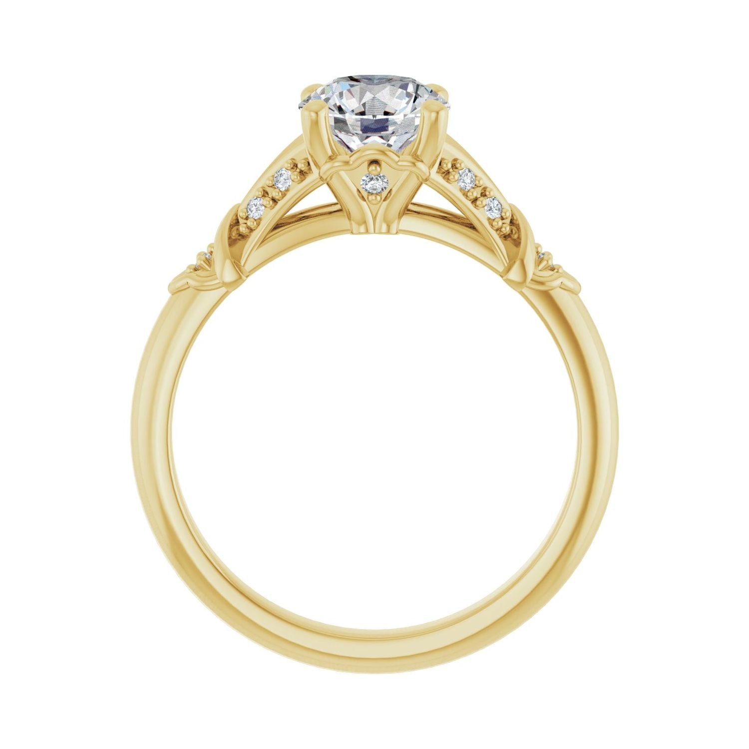 Nerissa — Round center, yellow gold