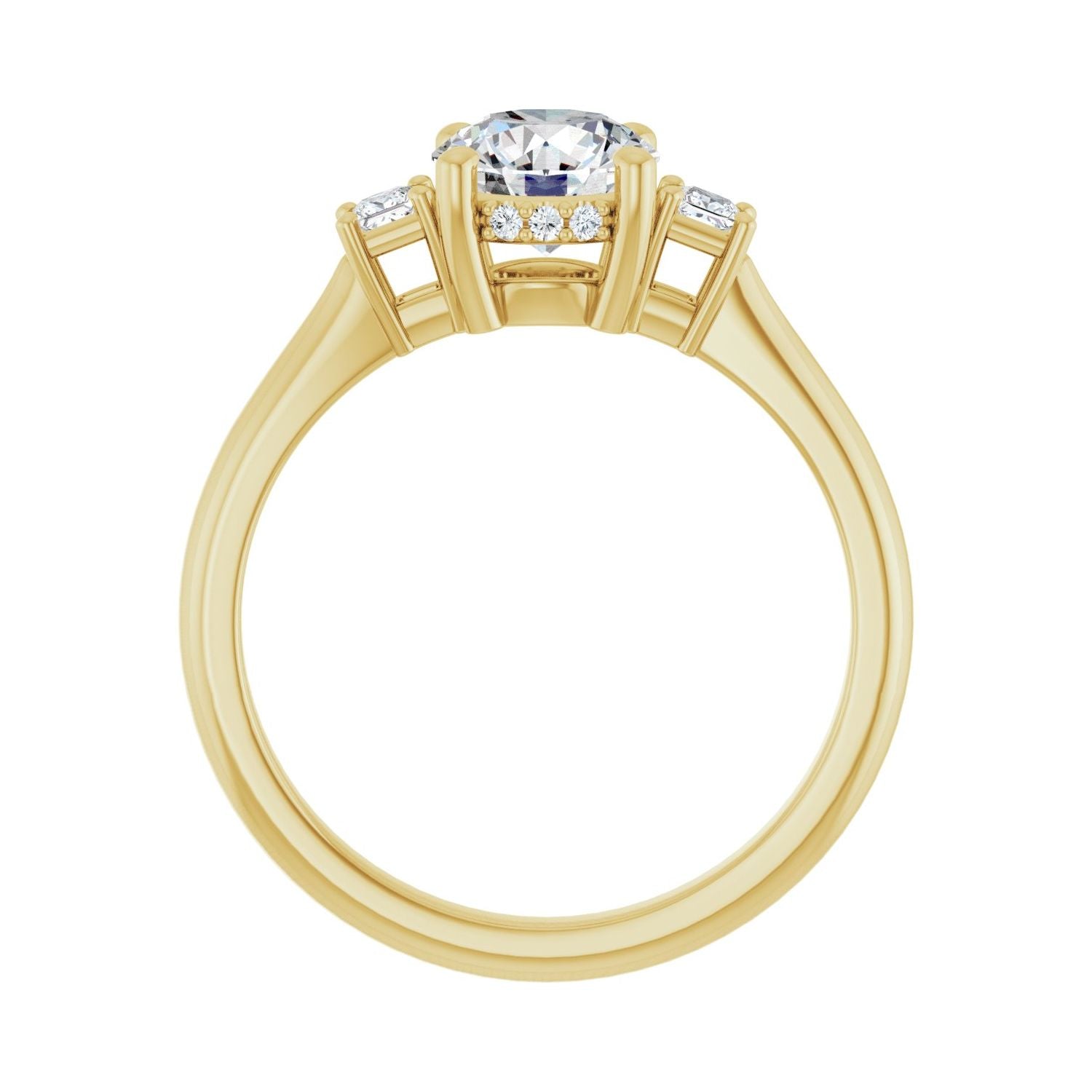 Nimue — Round center, yellow gold