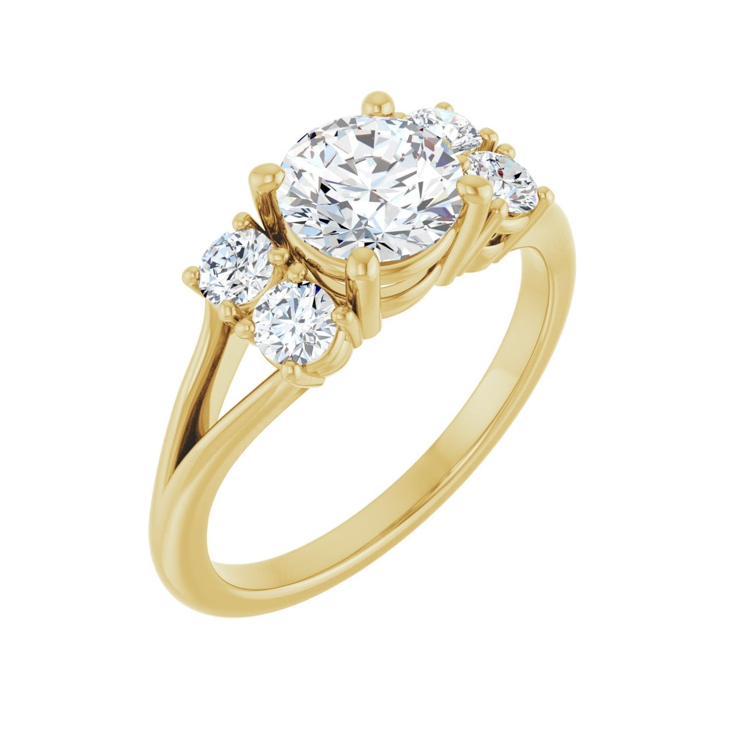 Nyssa — Round center, yellow gold