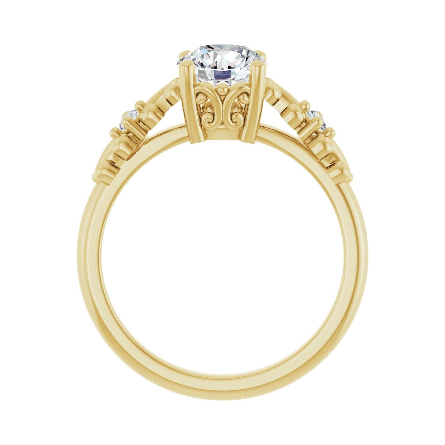 Odila — Round center, yellow gold