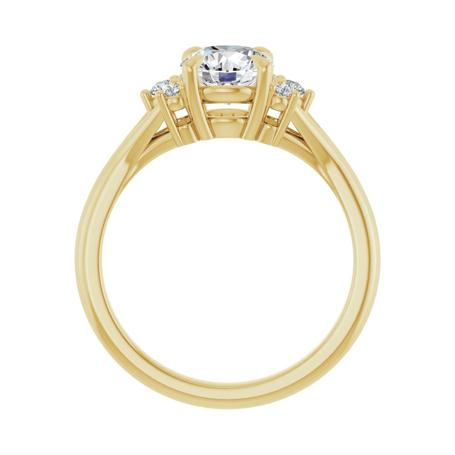 Olinda — Round center, yellow gold