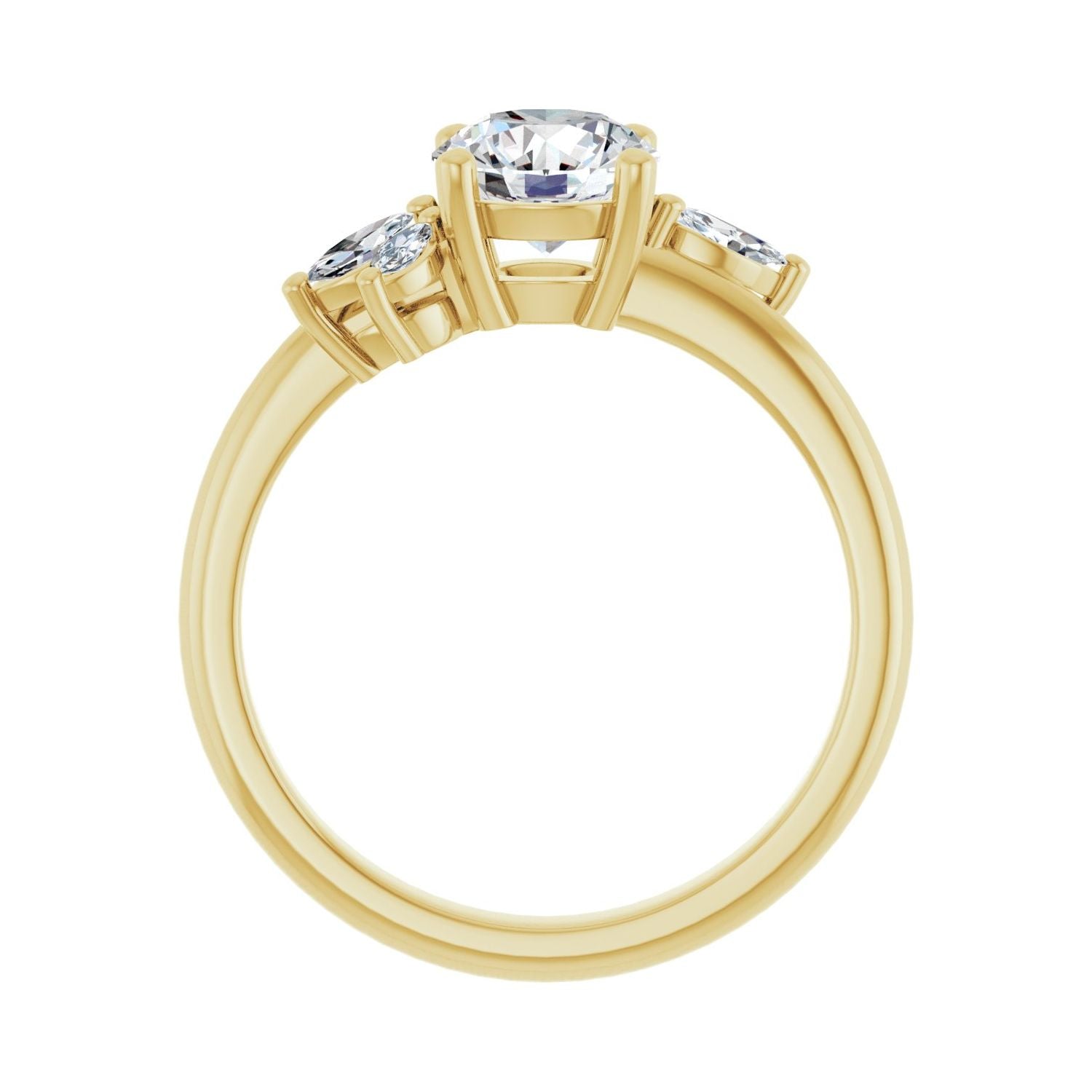 Oralie — Round center, yellow gold