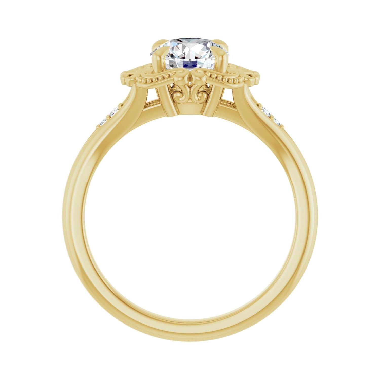 Orielle — Round center, yellow gold