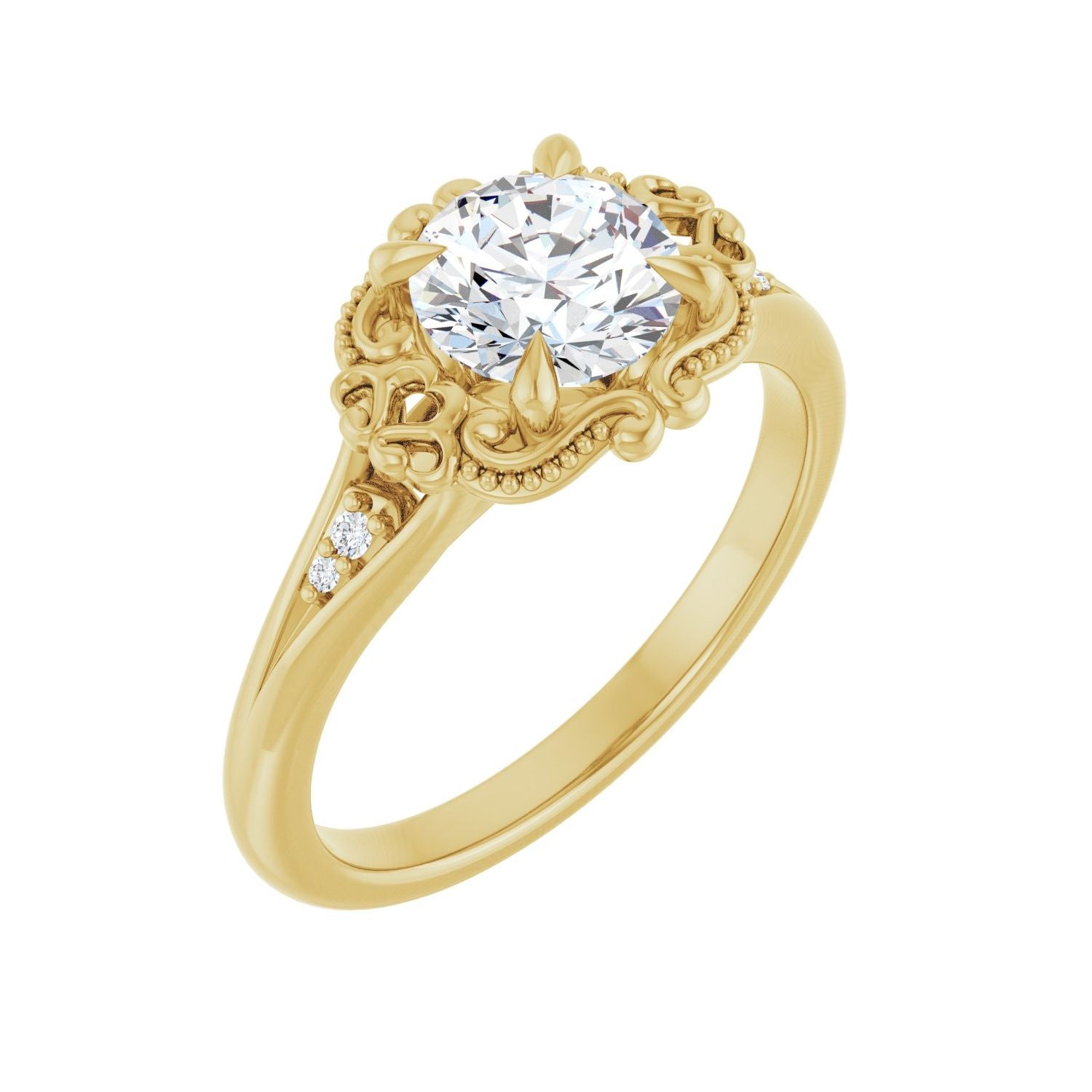 Orielle — Round center, yellow gold