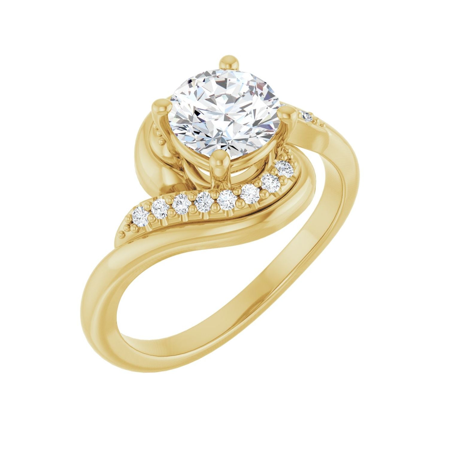 Pascale — Round center, yellow gold