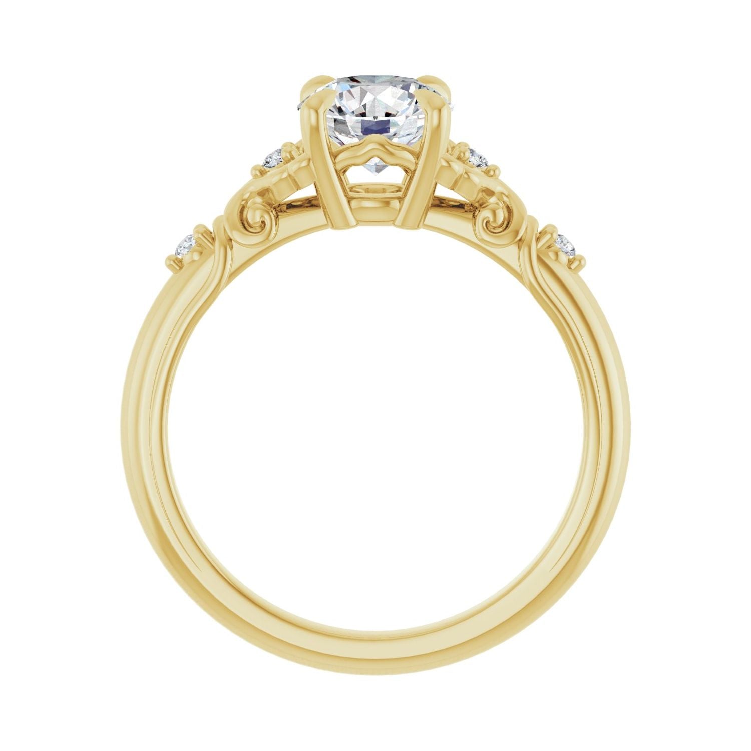 Pilar — Round center, yellow gold