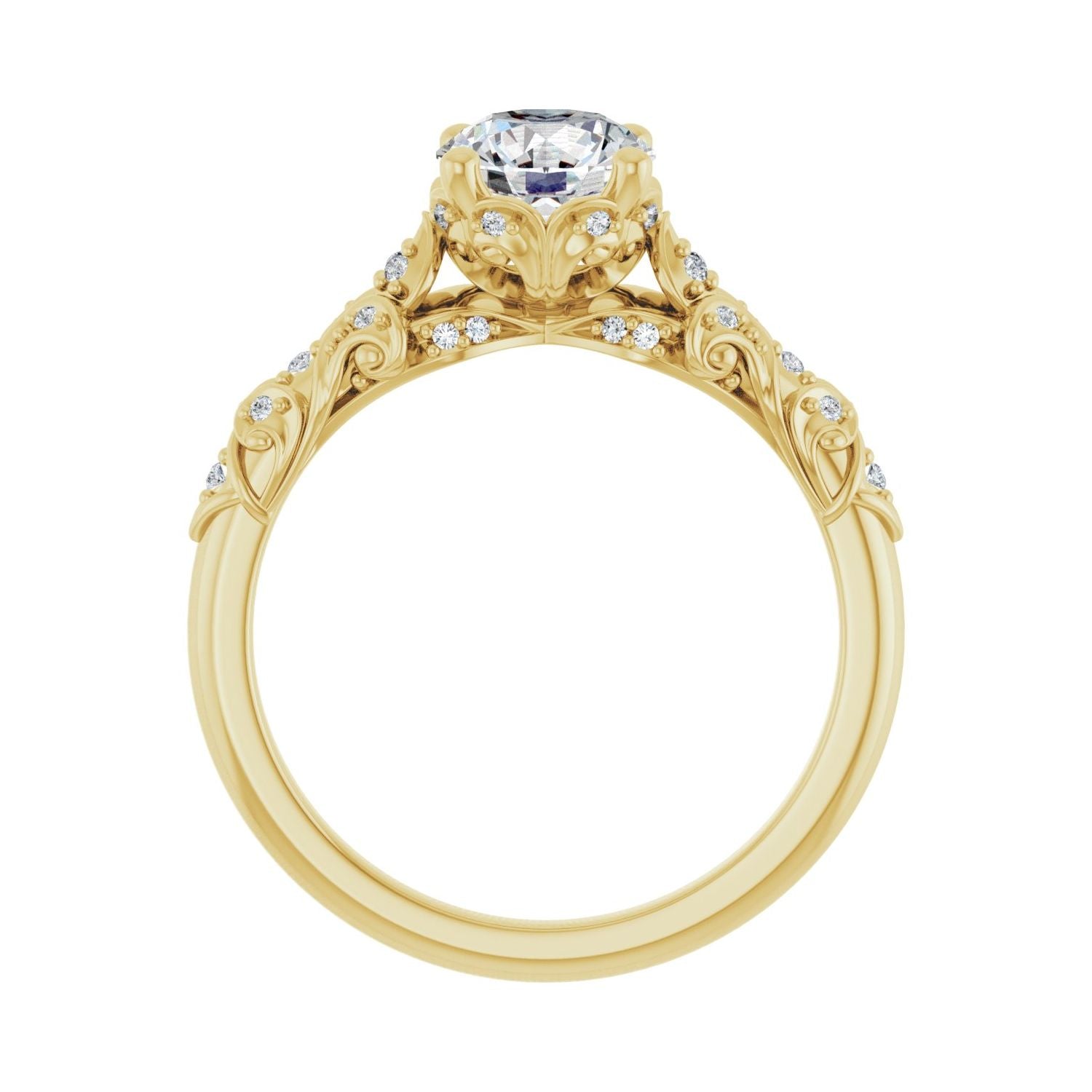Primula — Round center, yellow gold