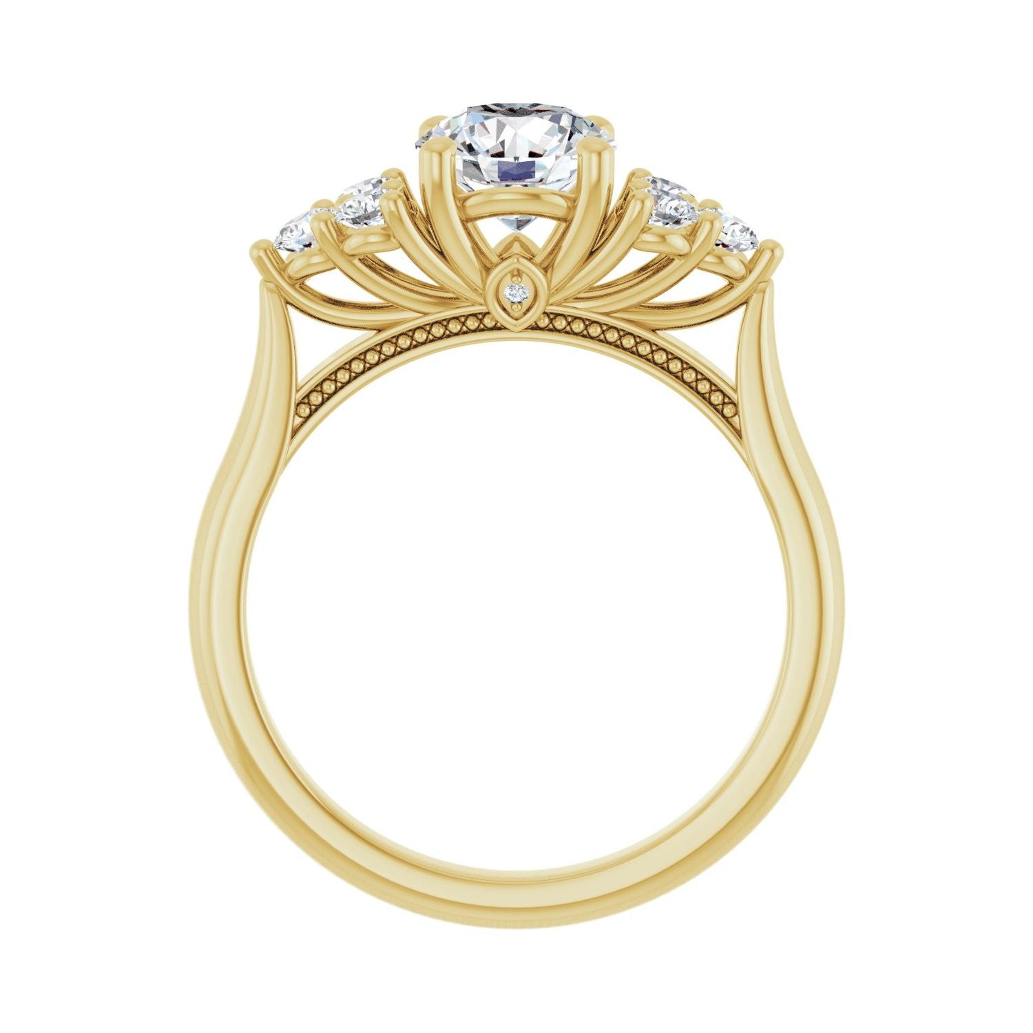 Quinta — Round center, yellow gold