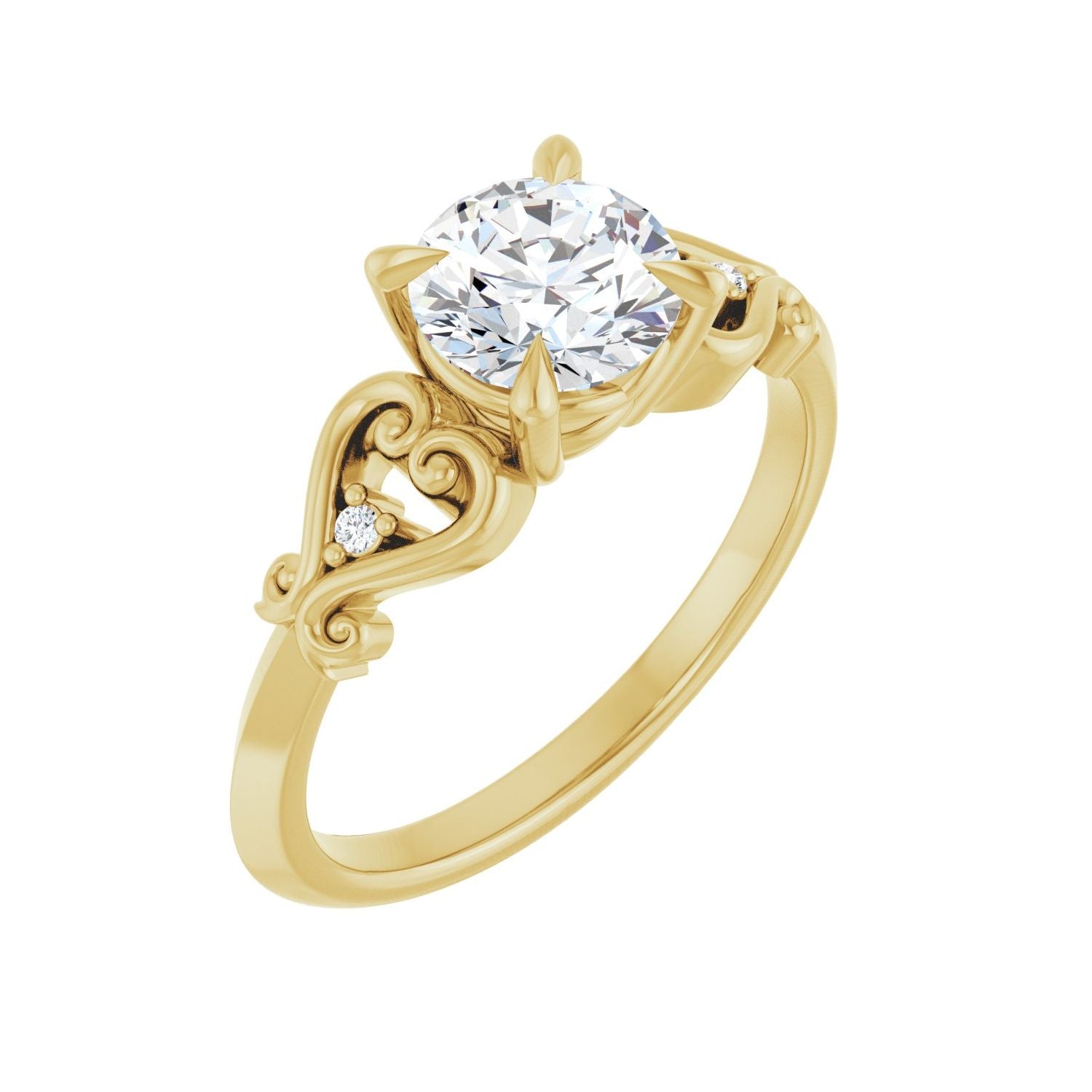 Quintessa — Round center, yellow gold