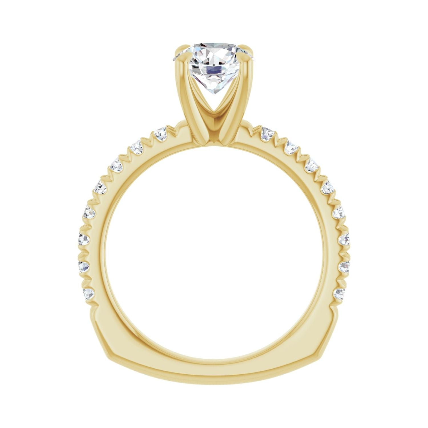 Roselle — Round center, yellow gold