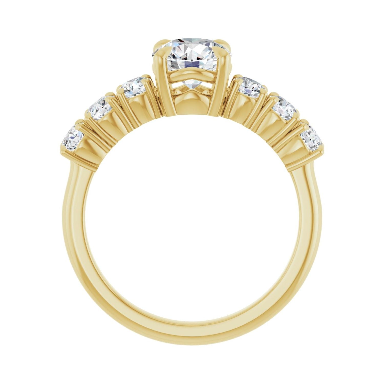 Rowena — Round center, yellow gold