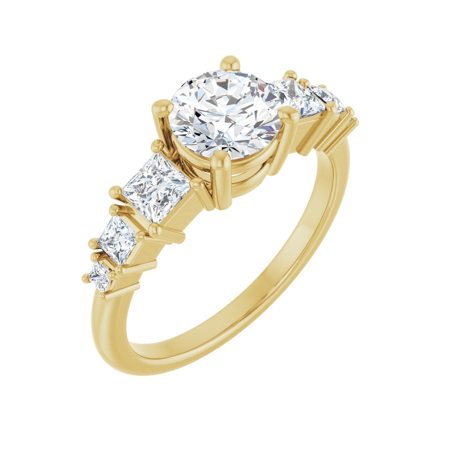 Salina — Round center, yellow gold