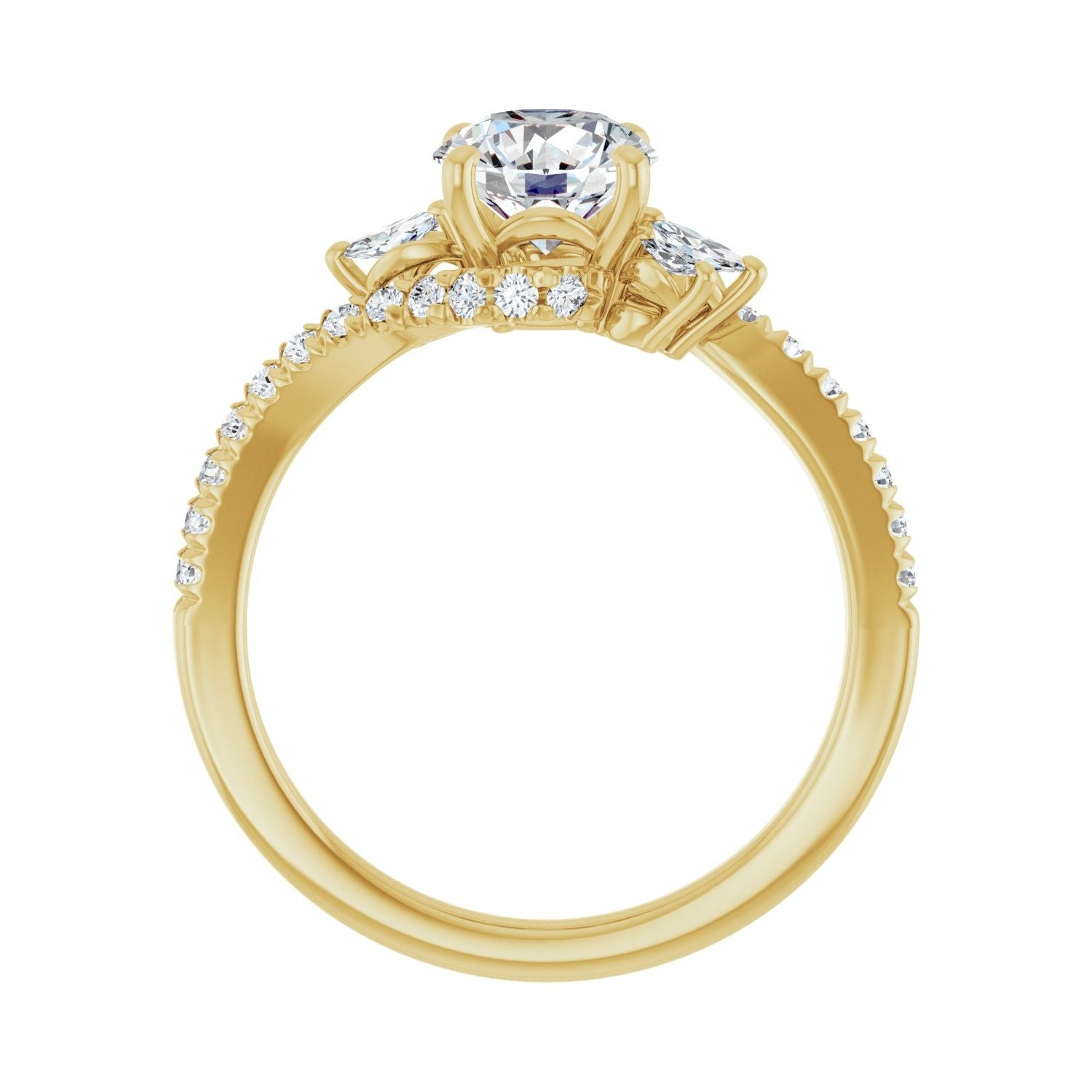 Sidra — Round center, yellow gold