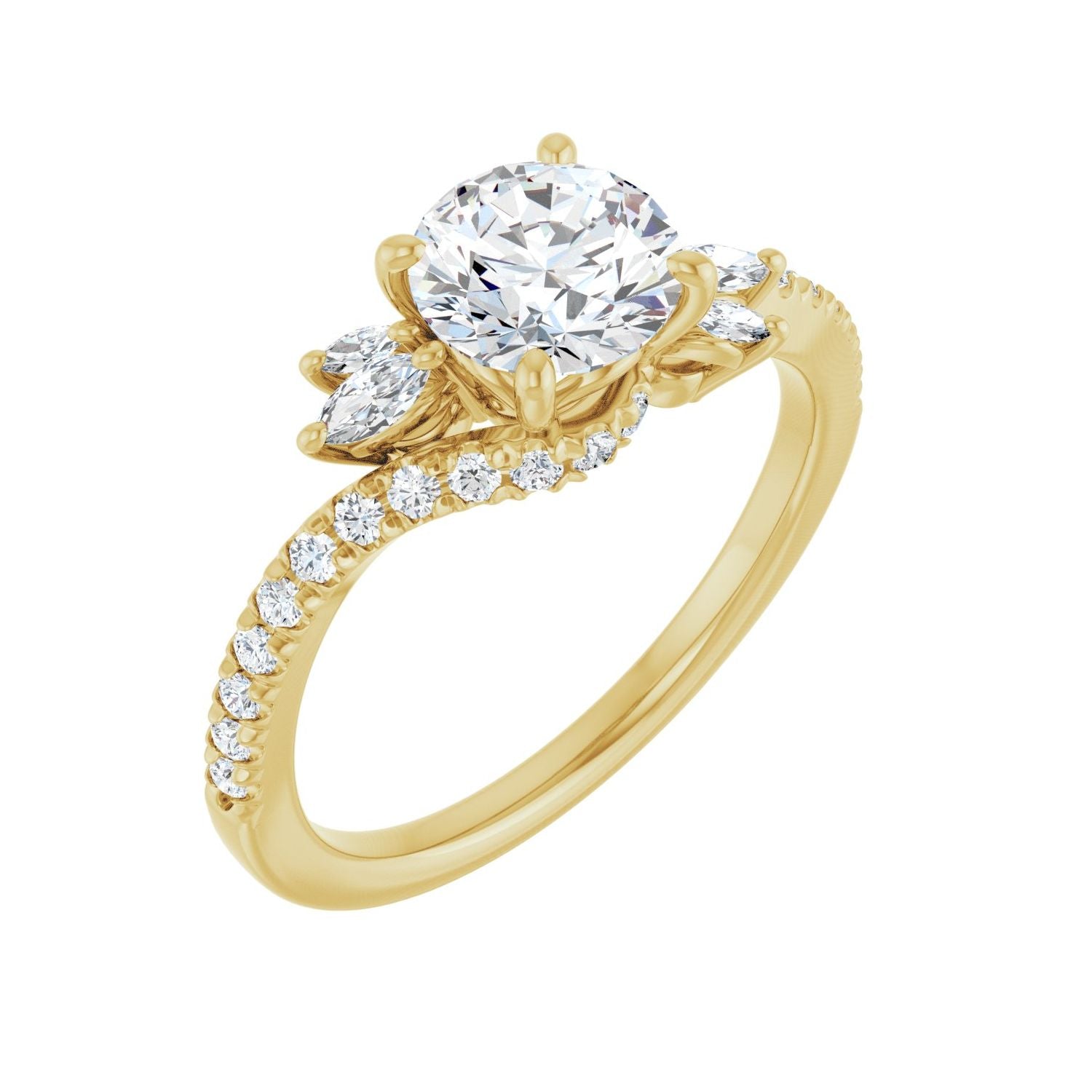 Sidra — Round center, yellow gold
