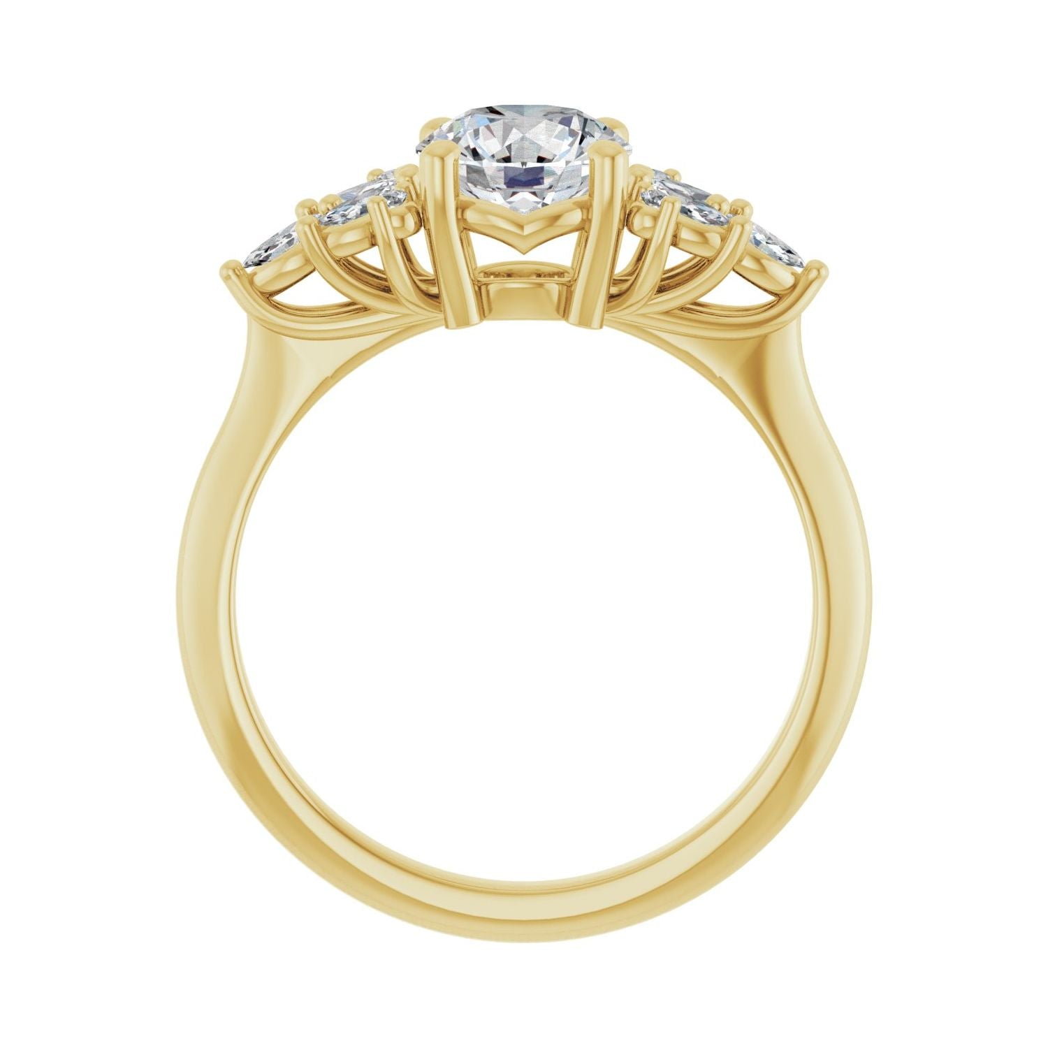 Sirena — Round center, yellow gold