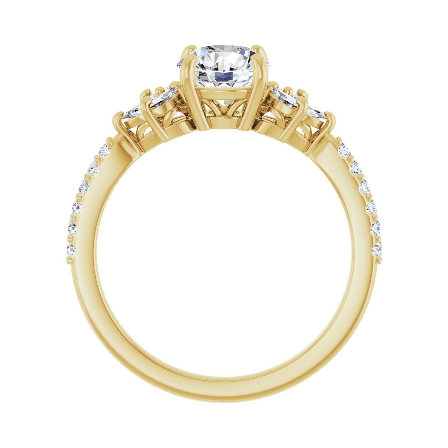 Soraya — Round center, yellow gold