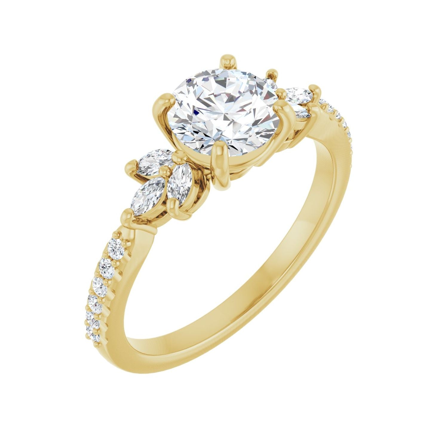 Soraya — Round center, yellow gold