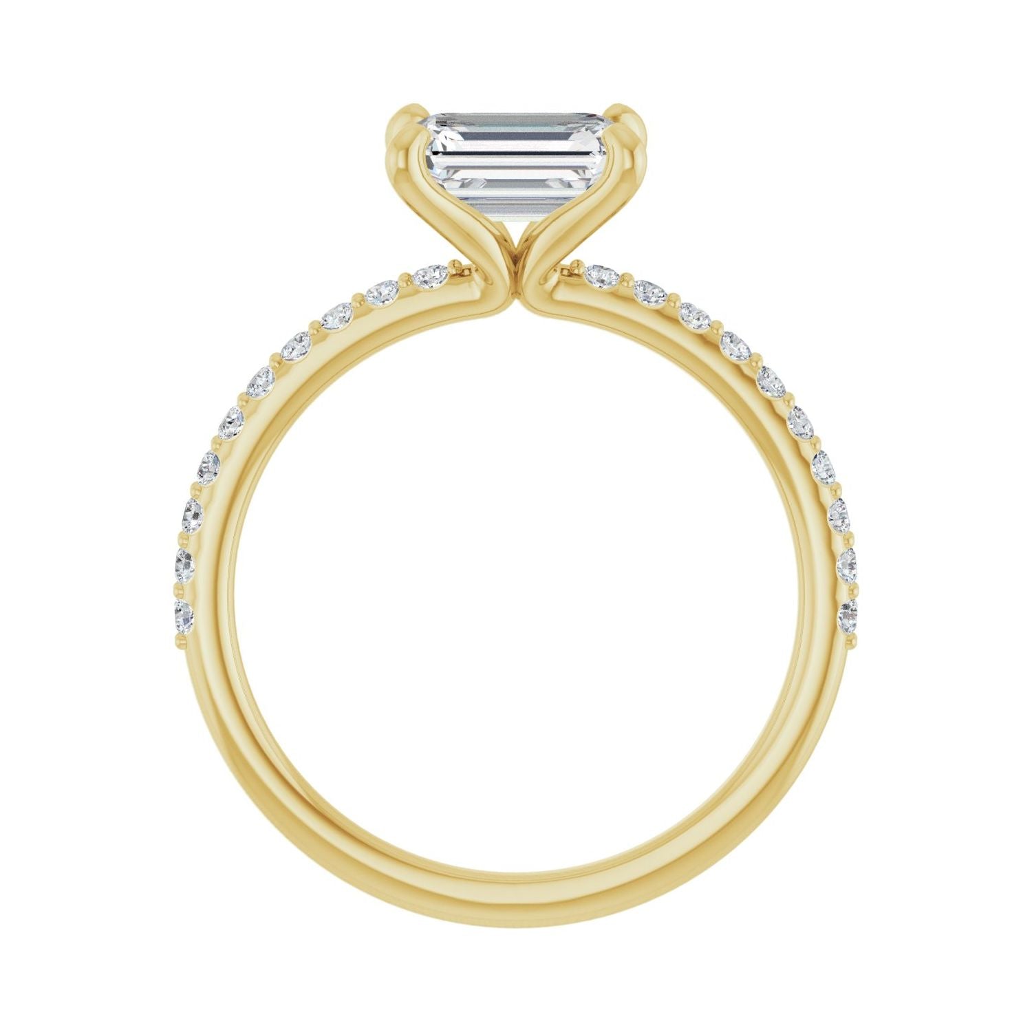 Victorine — Emerald center, yellow gold