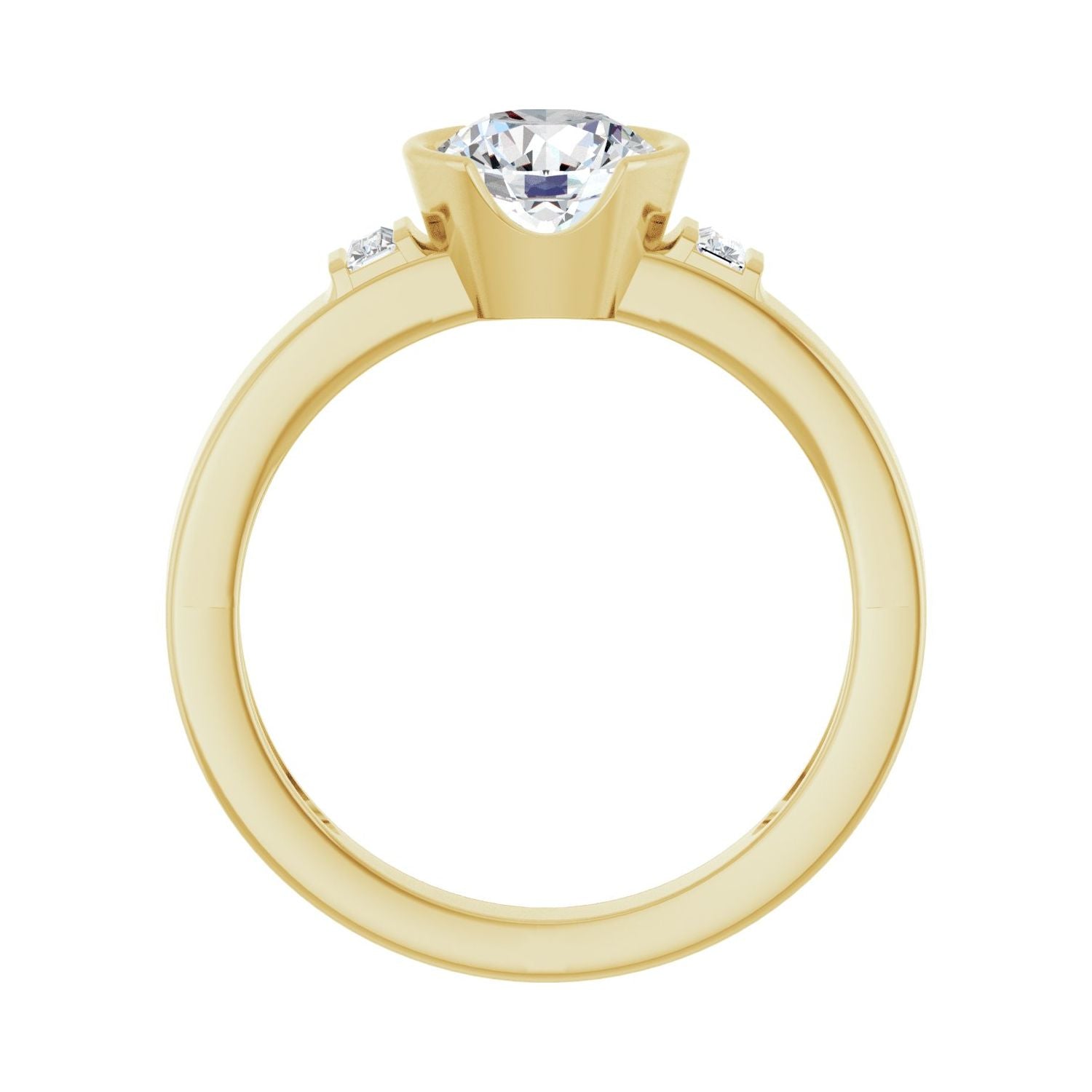Viveca — Round center, yellow gold