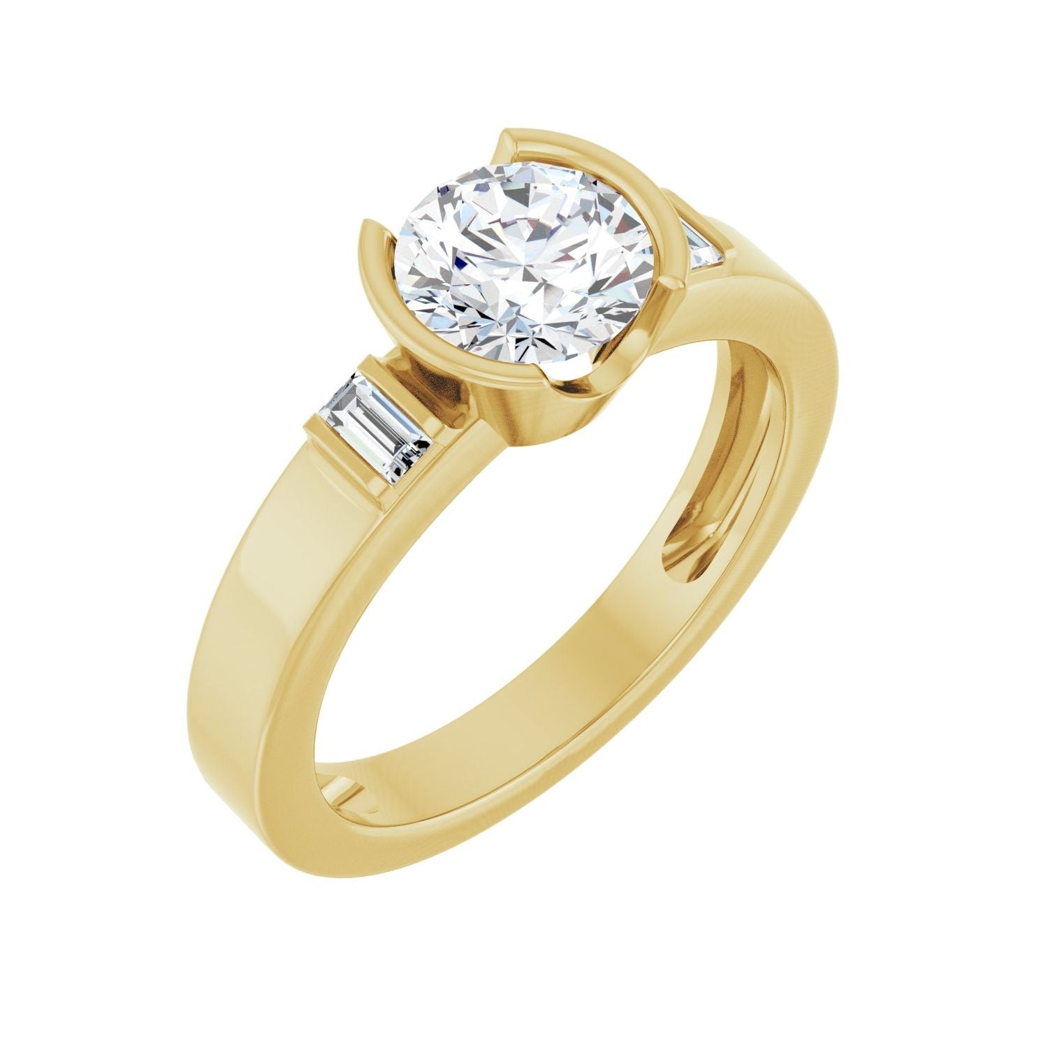 Viveca — Round center, yellow gold