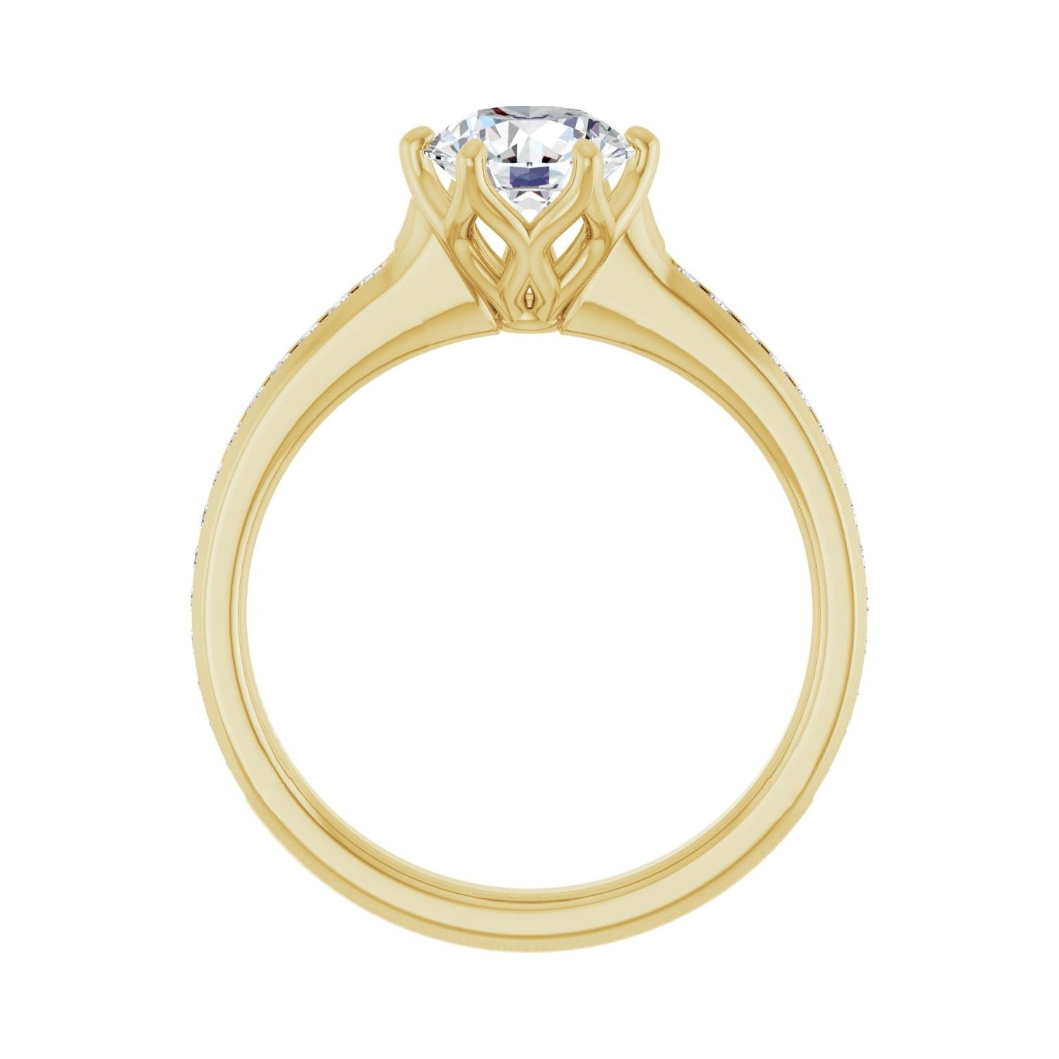 Vivianne — Round center, yellow gold