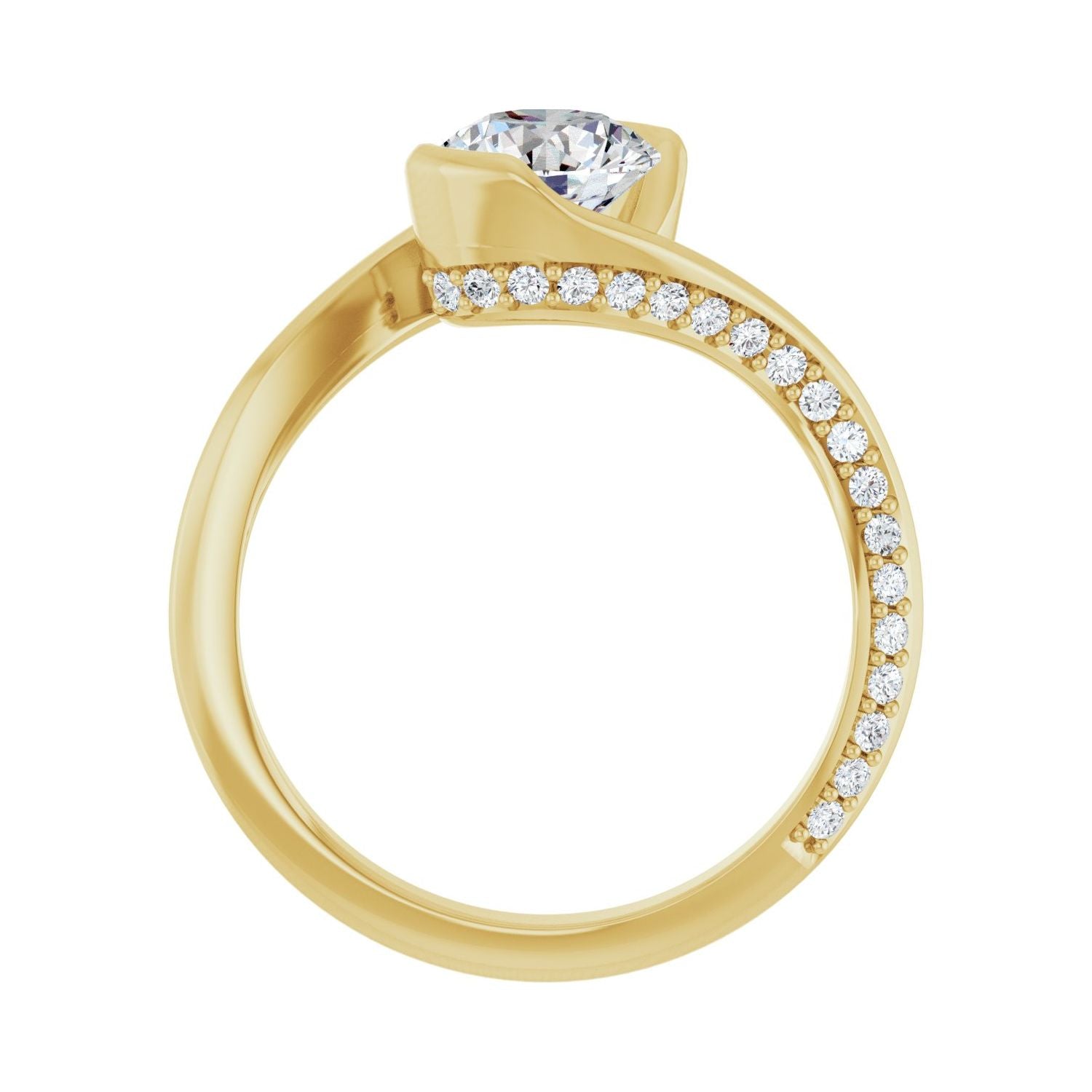 Yolande — Round center, yellow gold