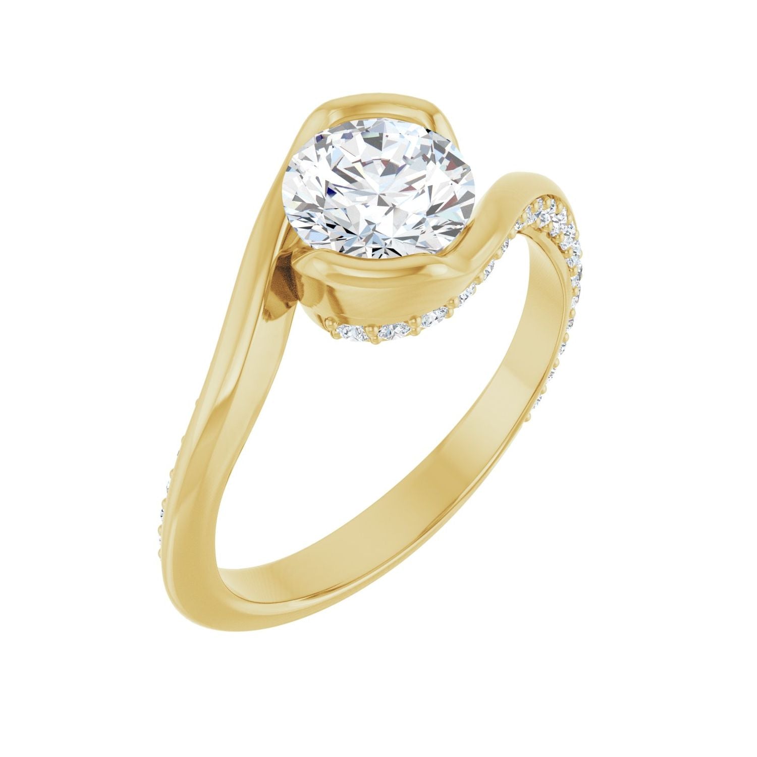 Yolande — Round center, yellow gold